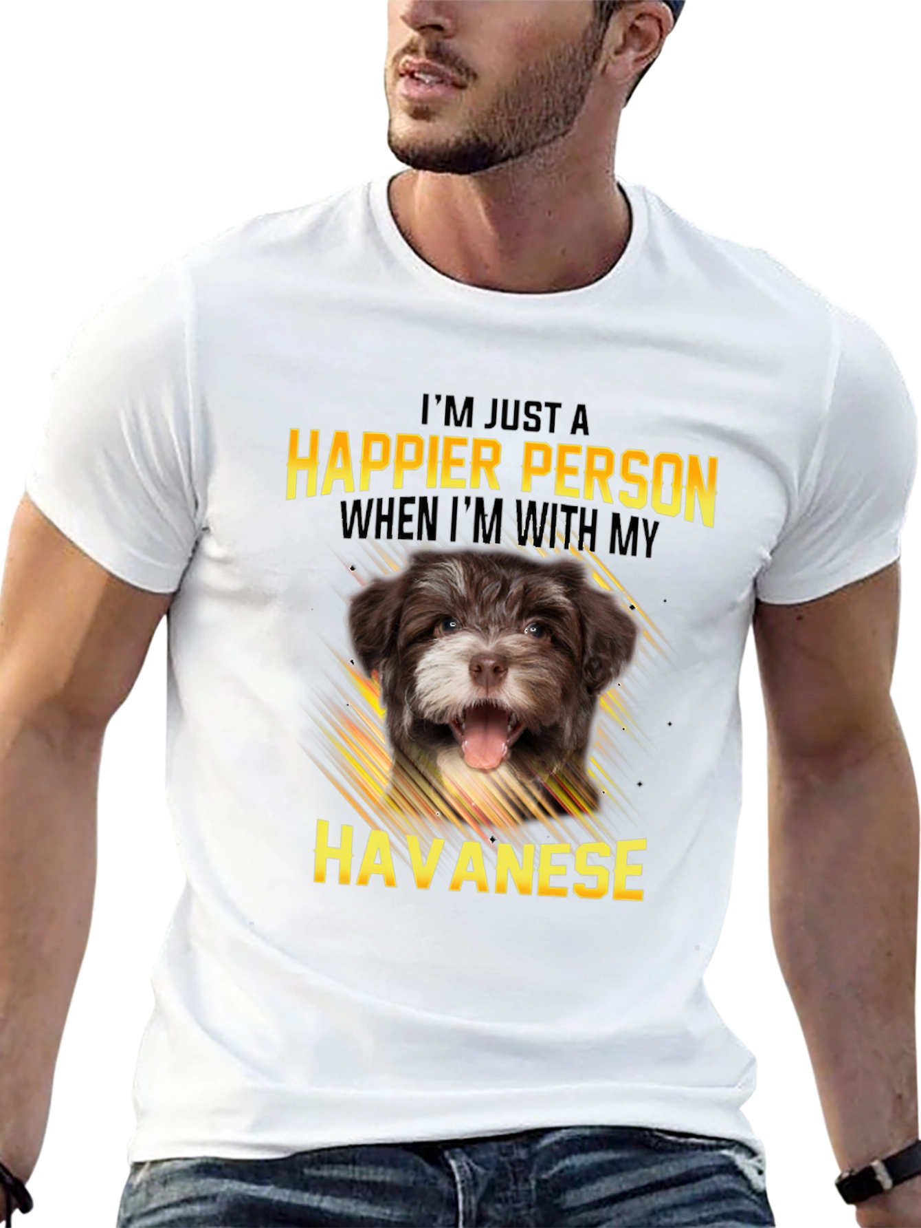 Black Happier Person Havanese Dog T-Shirt view 13