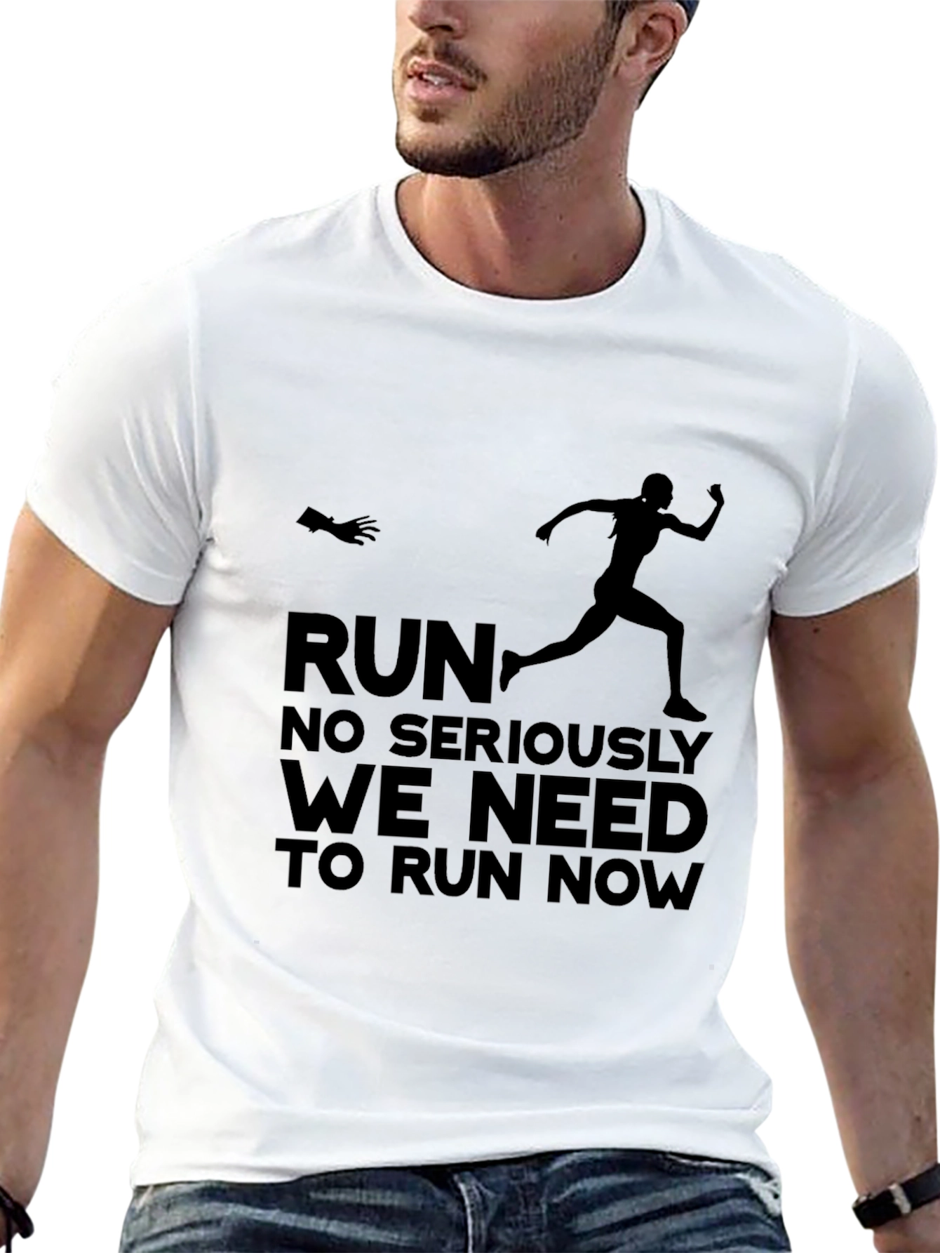 Black Run Now Graphic Tee - Funny Activewear view 13