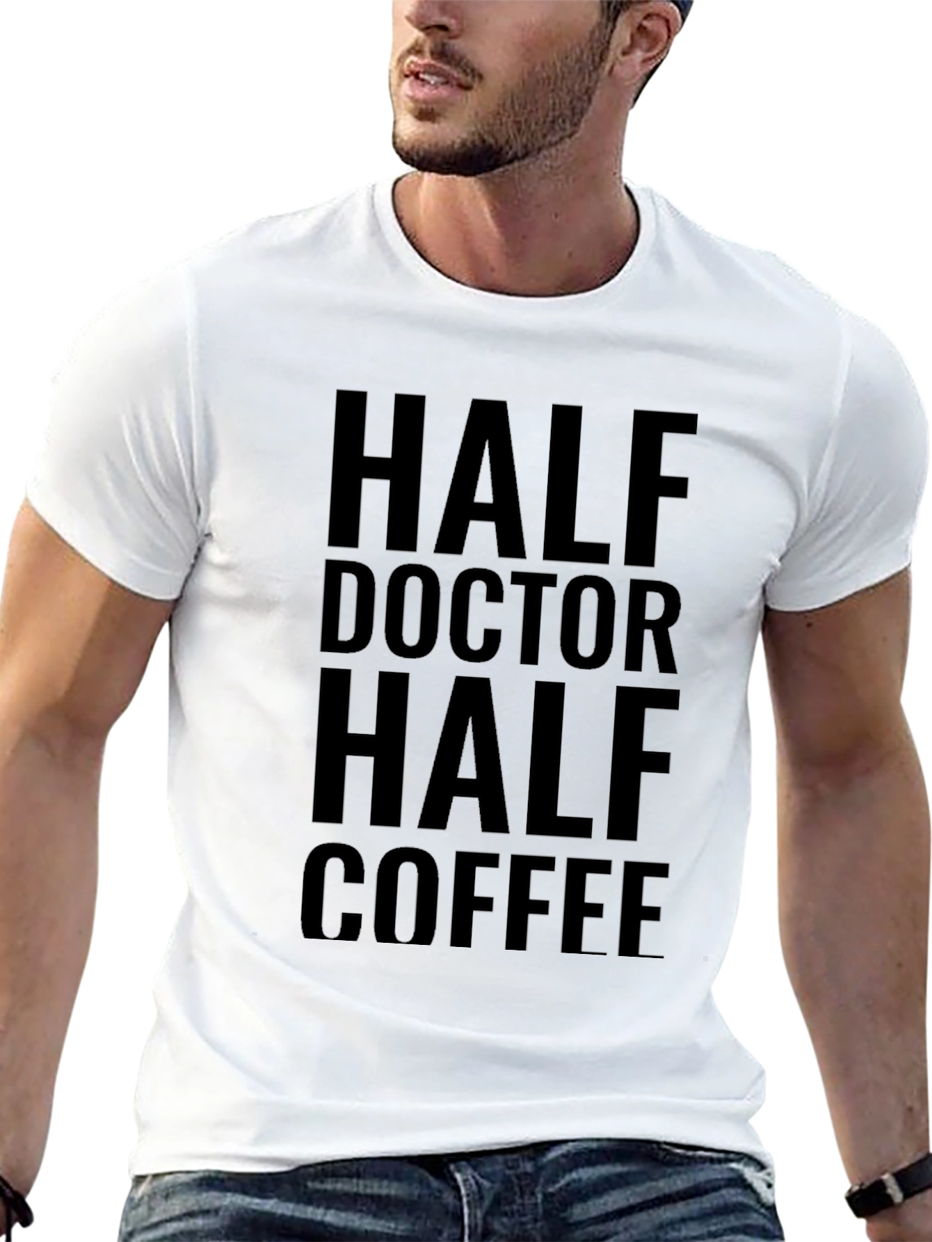 Black Half Doctor Half Coffee T-Shirt view 13