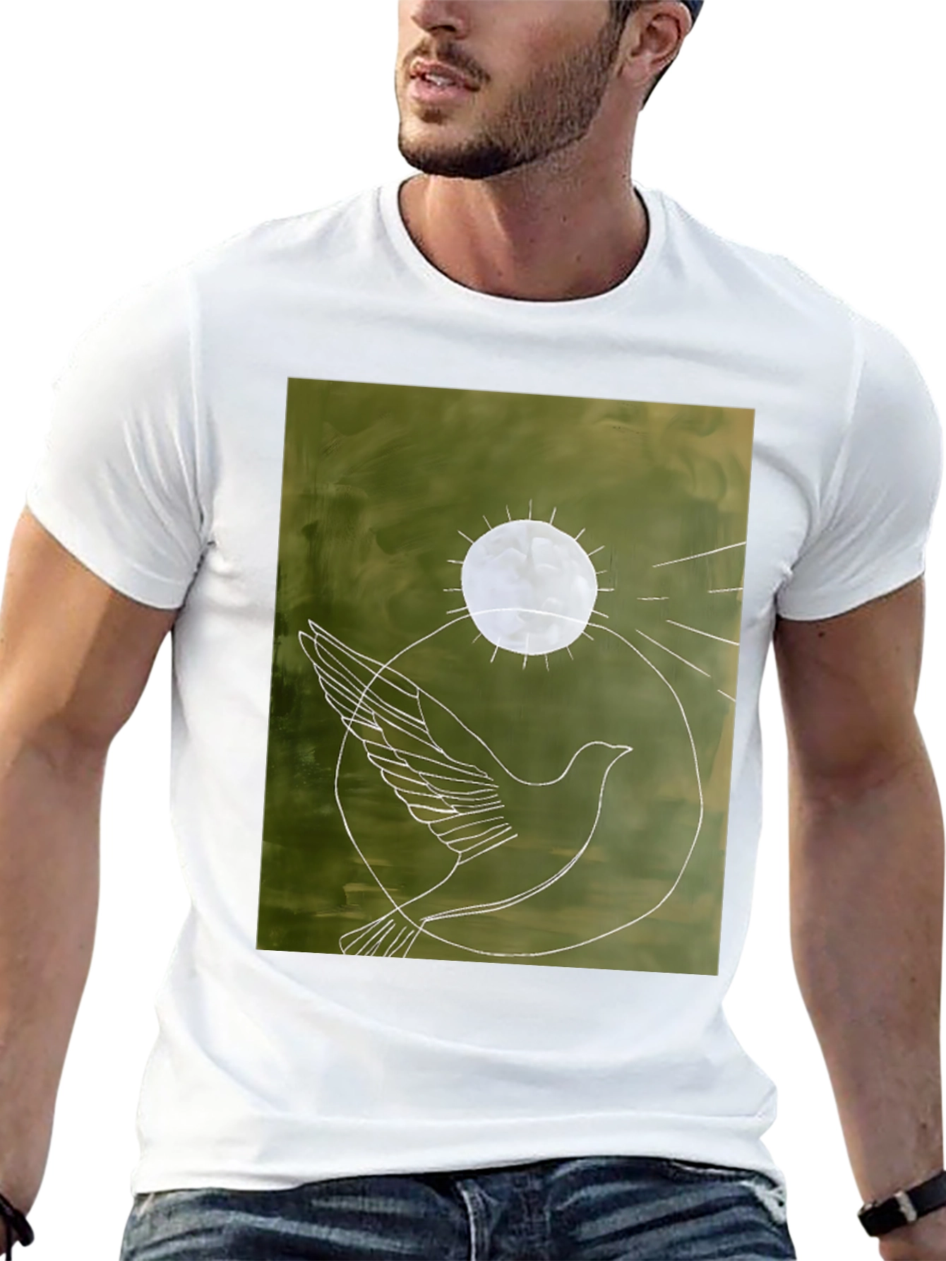 Black Dove Graphic Tee - Peace Symbol Shirt view 13