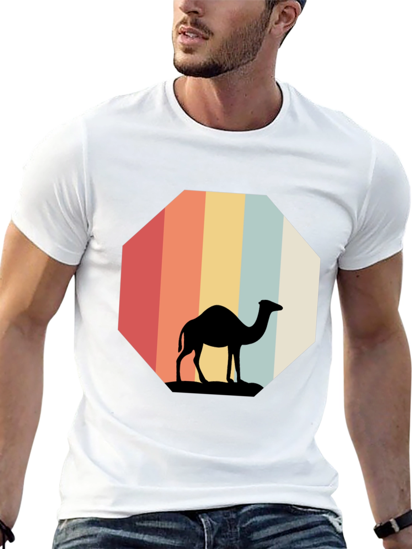Black Retro Camel Silhouette Tee view 13
