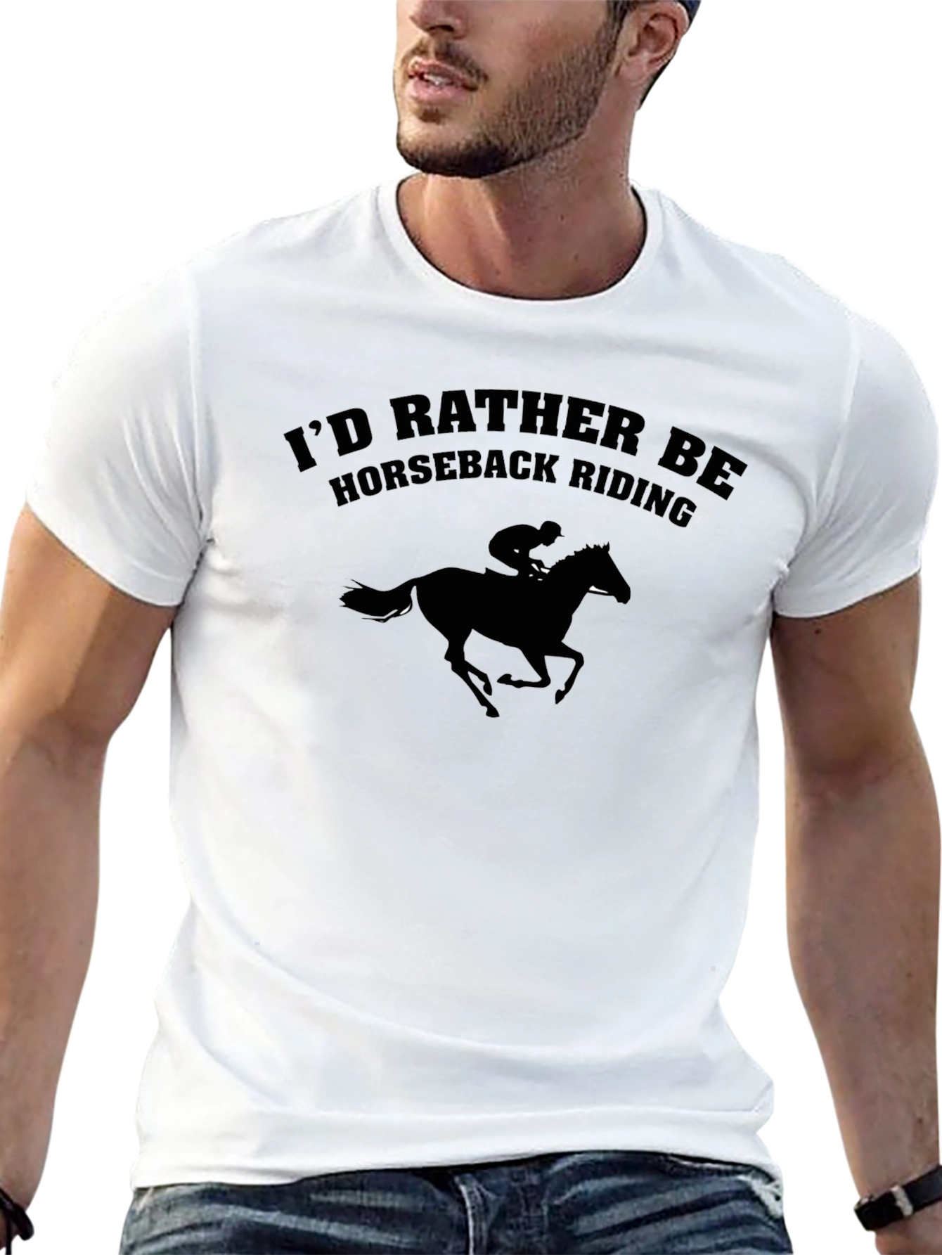 Black Horseback Riding T-Shirt - Unisex Black Tee view 13