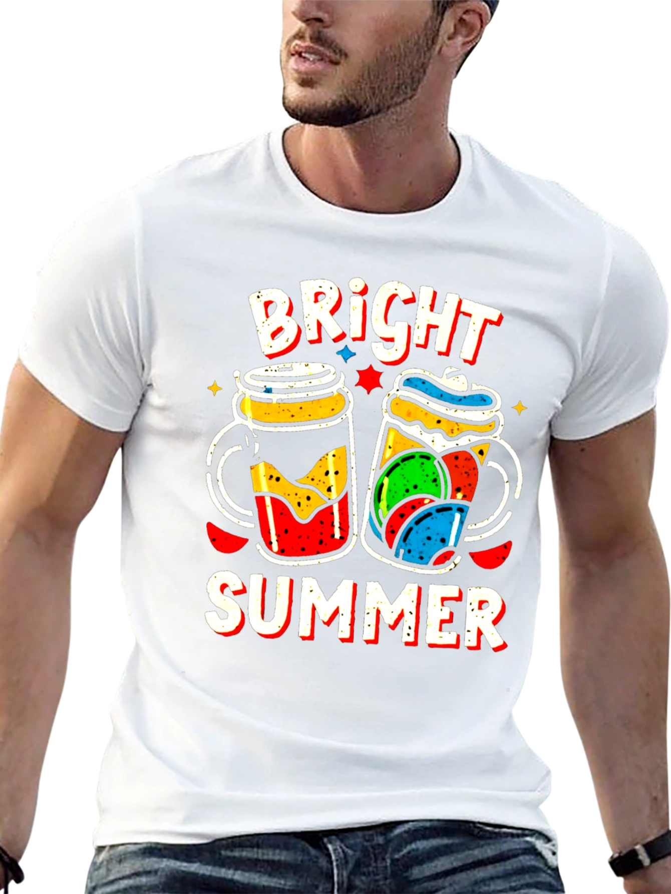 Black Bright Summer Graphic T-Shirt view 13