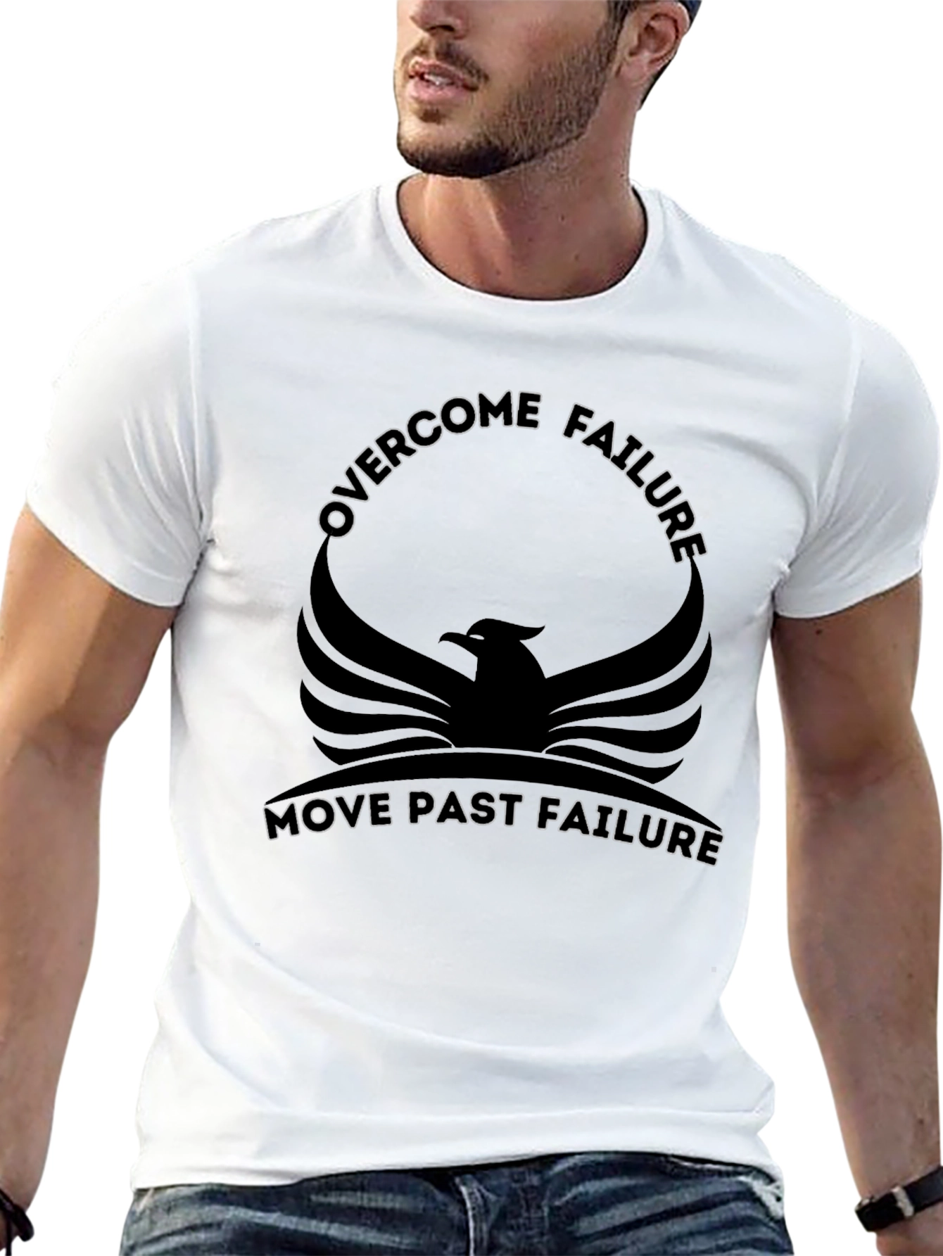 Black Motivational Phoenix Graphic Black T-Shirt view 13