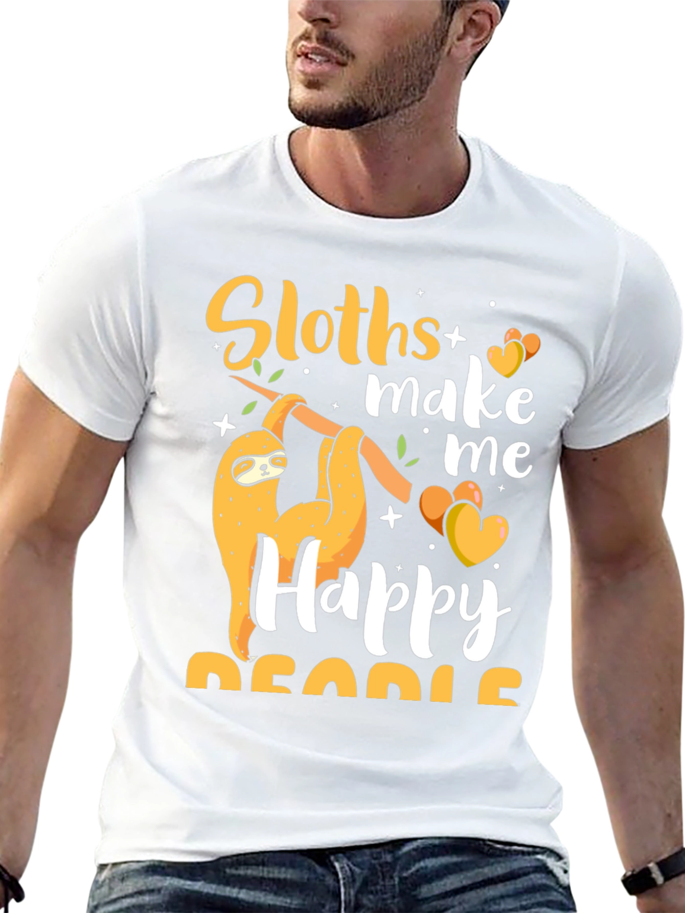 Black Sloth Lover T-Shirt - Sloths Make Me Happy view 13