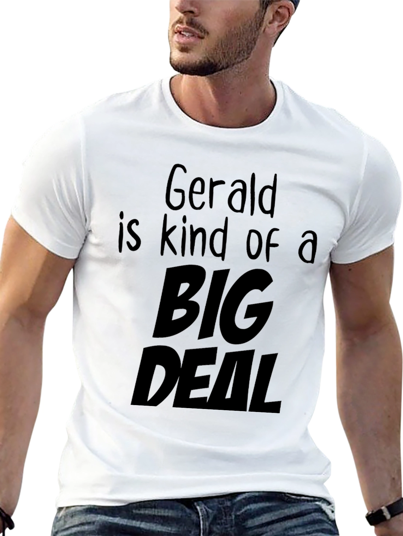 Black Gerald Big Deal Black Cotton T-Shirt view 13