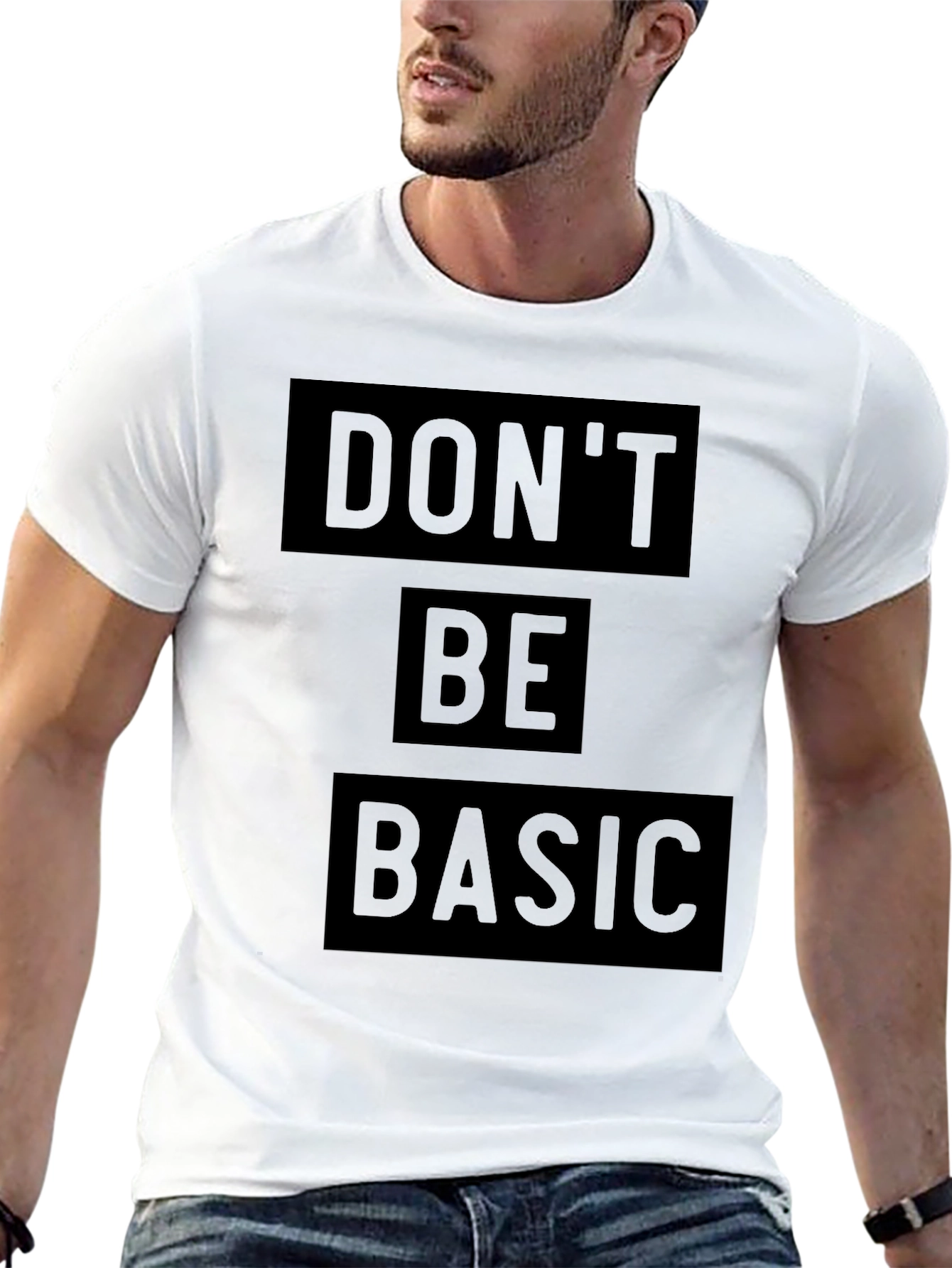 Black Don't Be Basic - Men's Black Graphic Tee view 13
