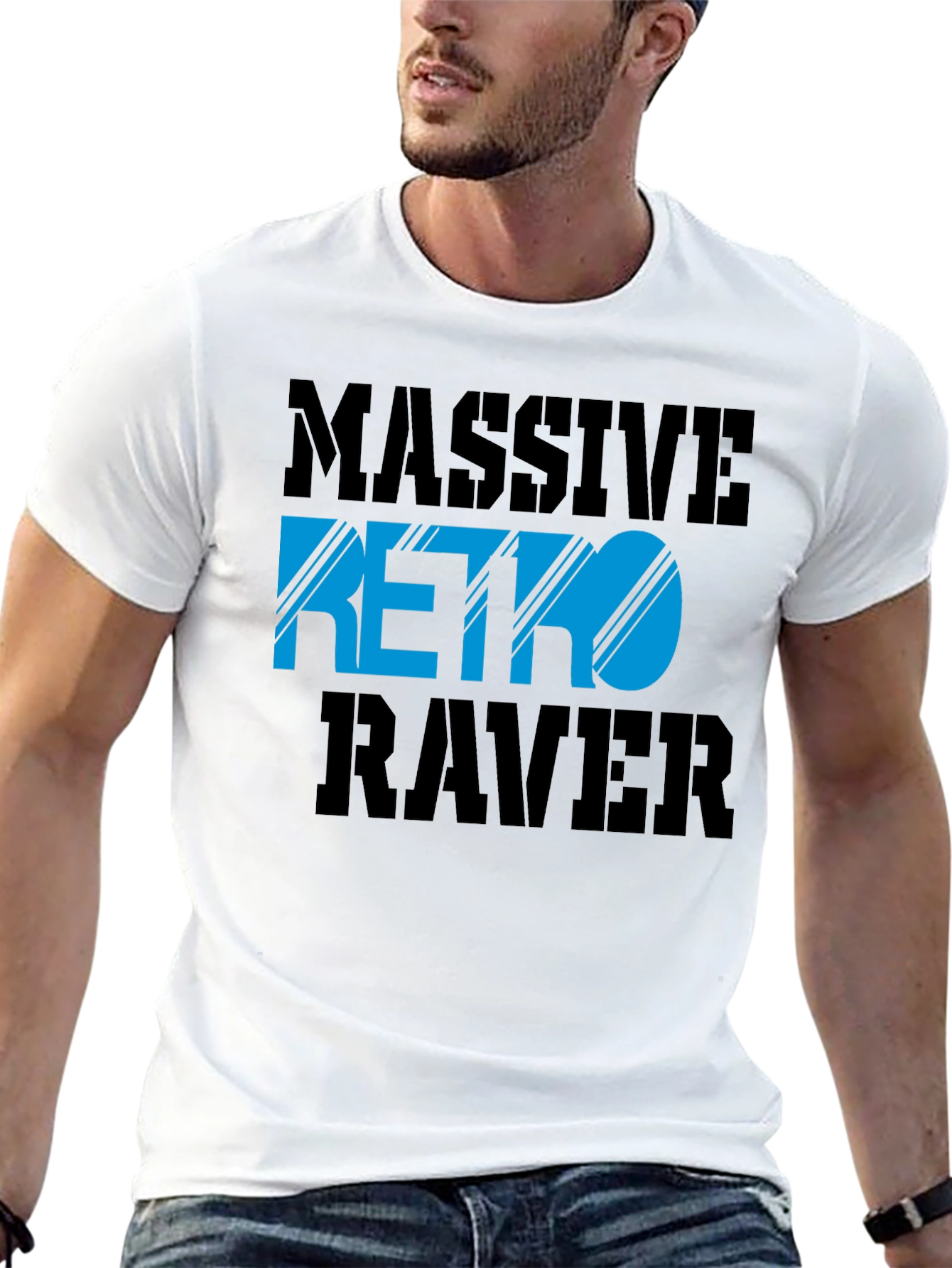 Black Massive Retro Raver Graphic Tee view 13