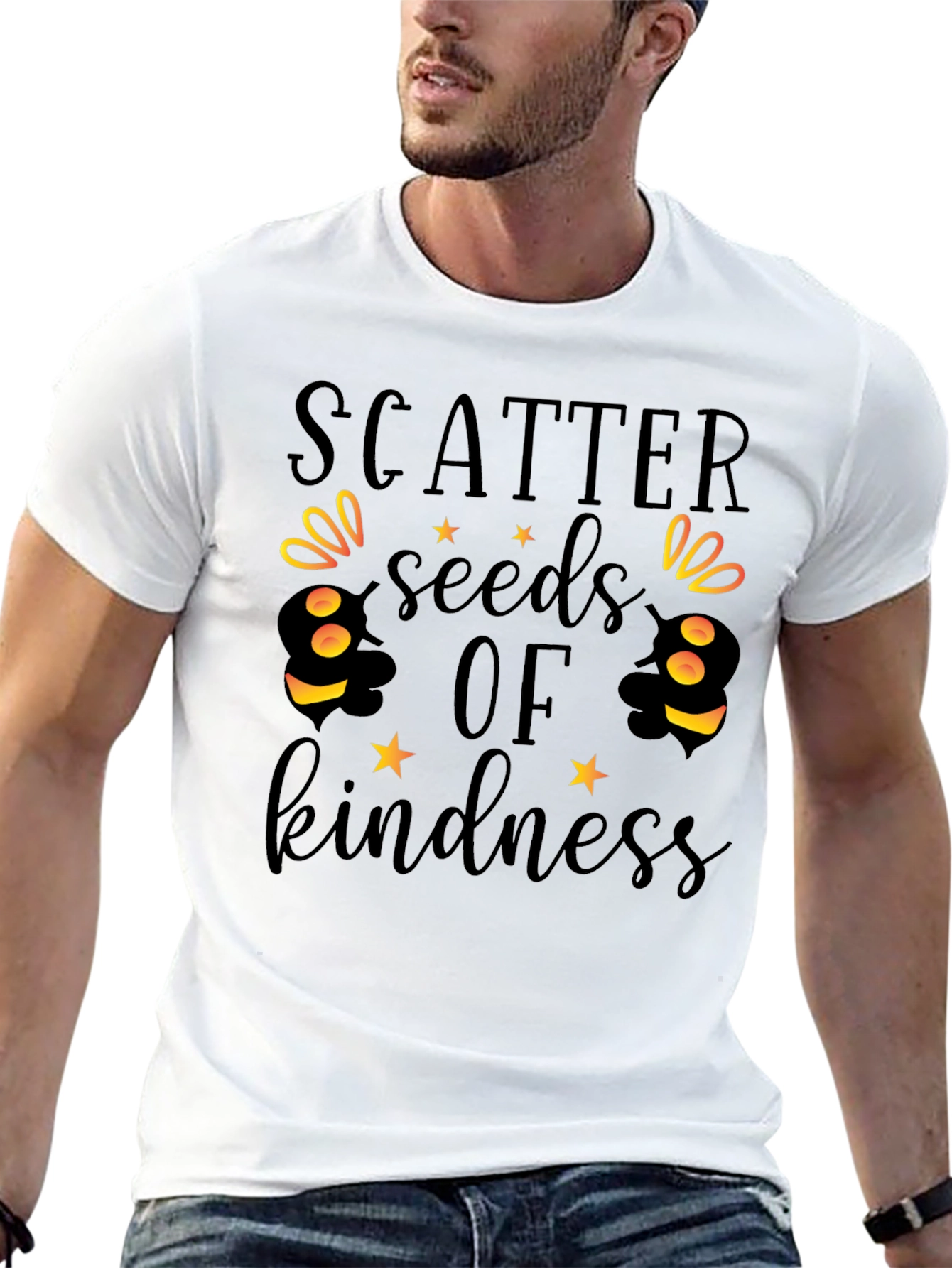 Black Scatter Seeds of Kindness Graphic Tee view 13