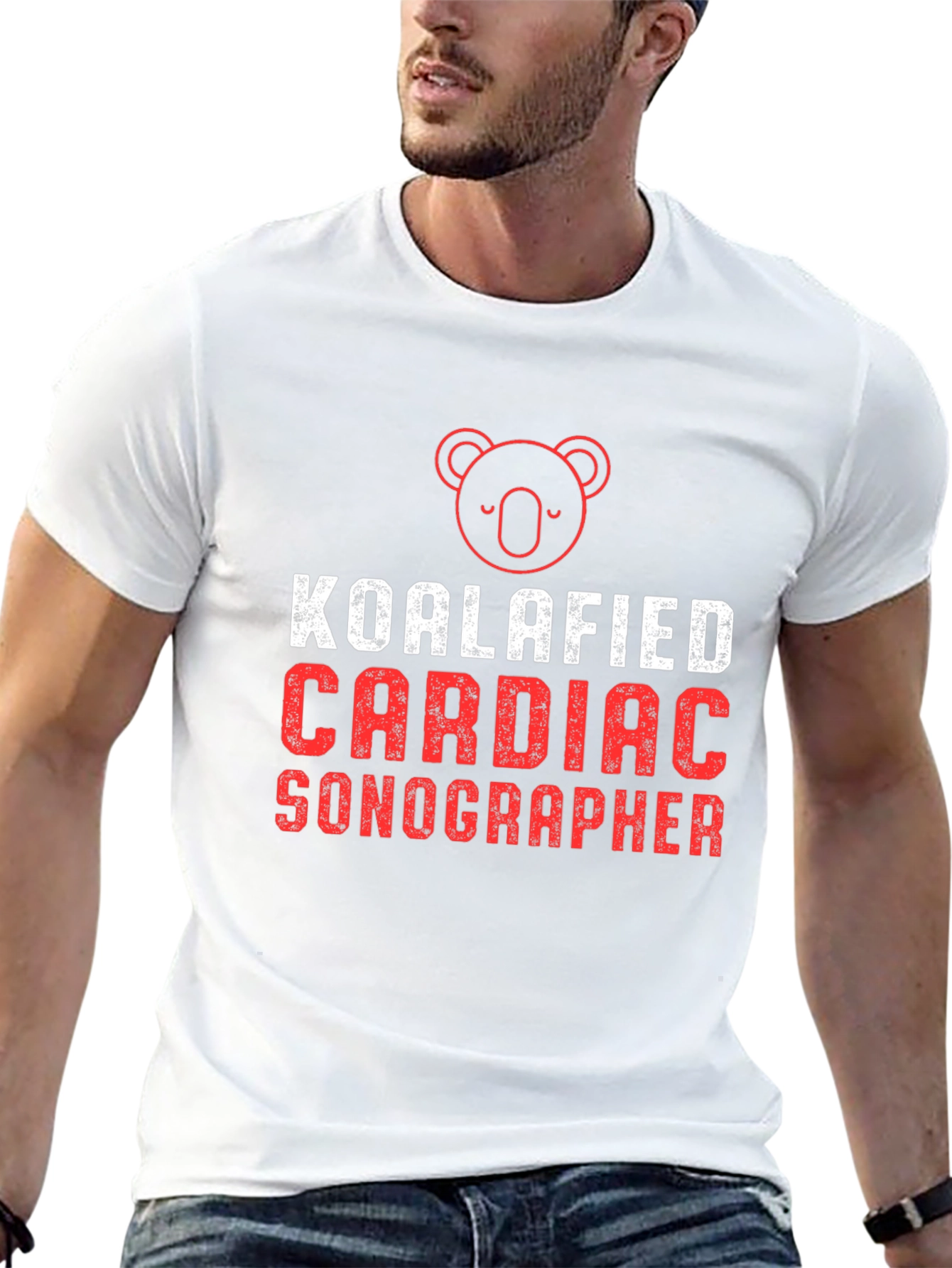 Black Koalafied Cardiac Sonographer Black T-Shirt view 13
