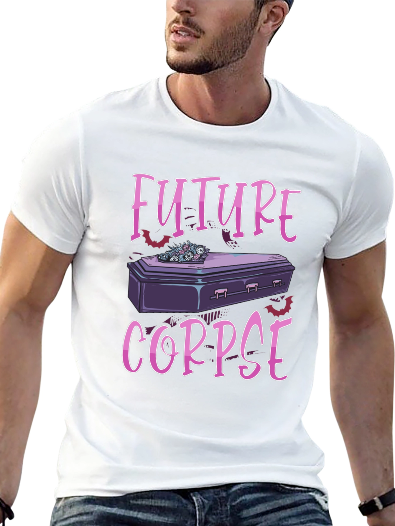 Black Future Corpse T-Shirt - Goth Humor Tee view 13