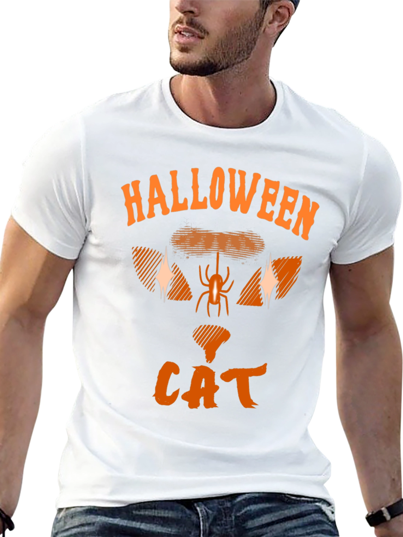Black Halloween Cat T-Shirt - Spooky Season Apparel view 13