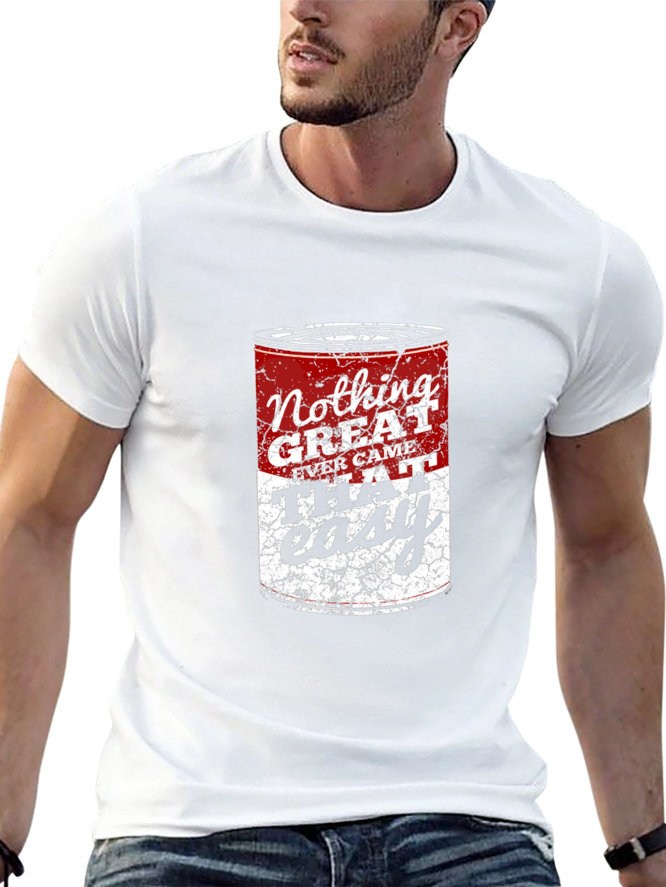 Black Nothing Great Ever Came That Easy T-Shirt view 13