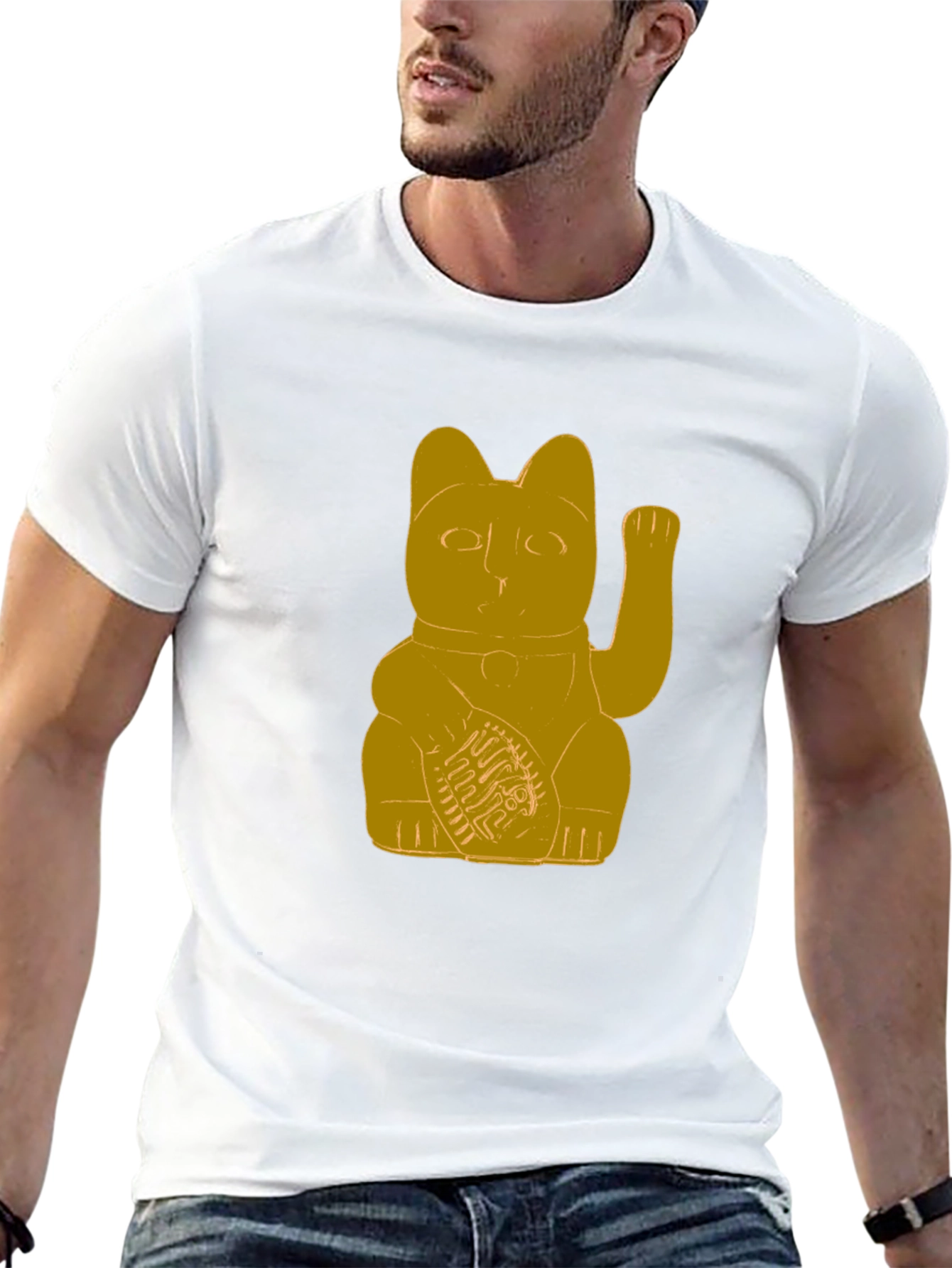 Black Lucky Cat T-Shirt - Graphic Tee view 13