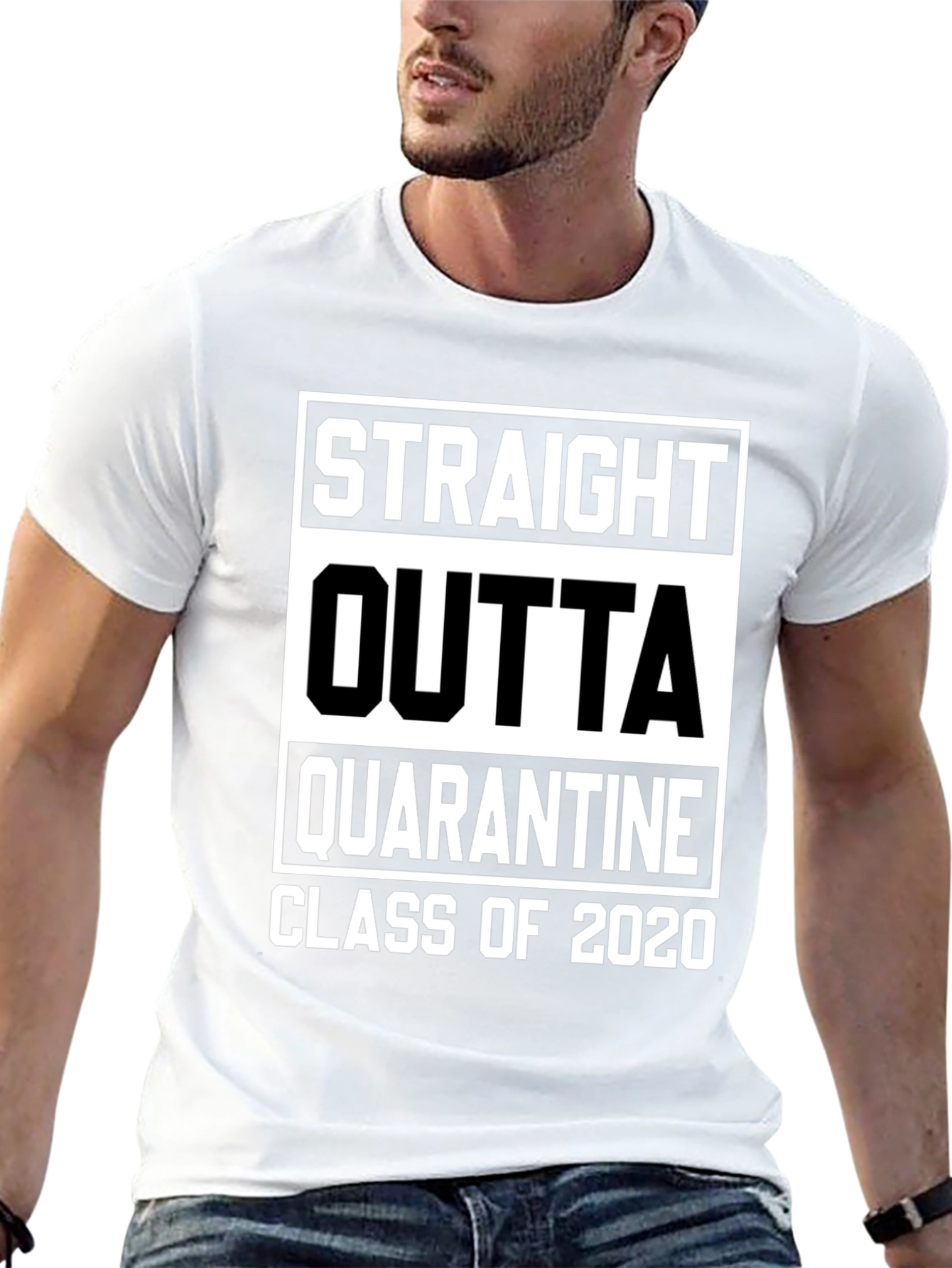 Black Straight Outta Quarantine Class of 2020 T-Shirt view 13