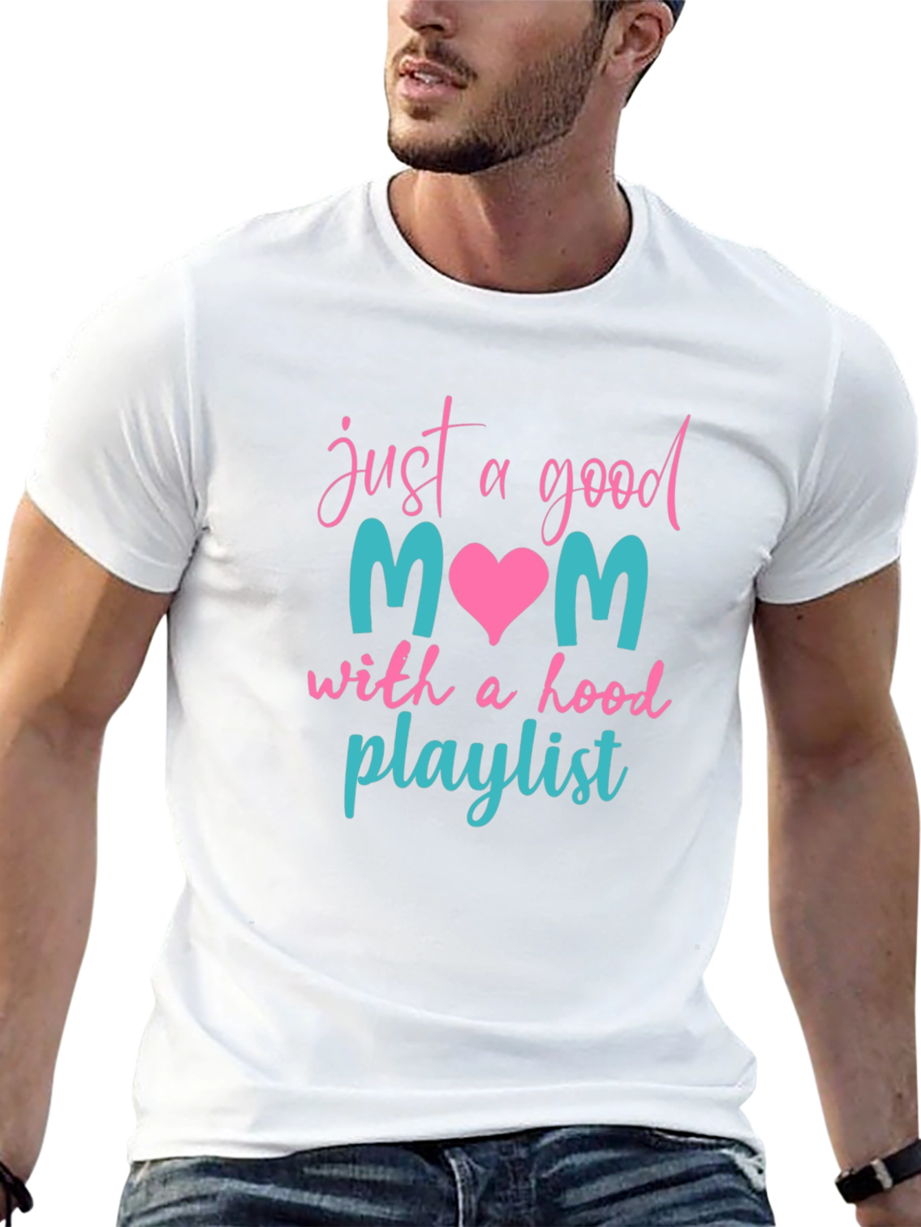 Black Good Mom Hood Playlist Tee view 13