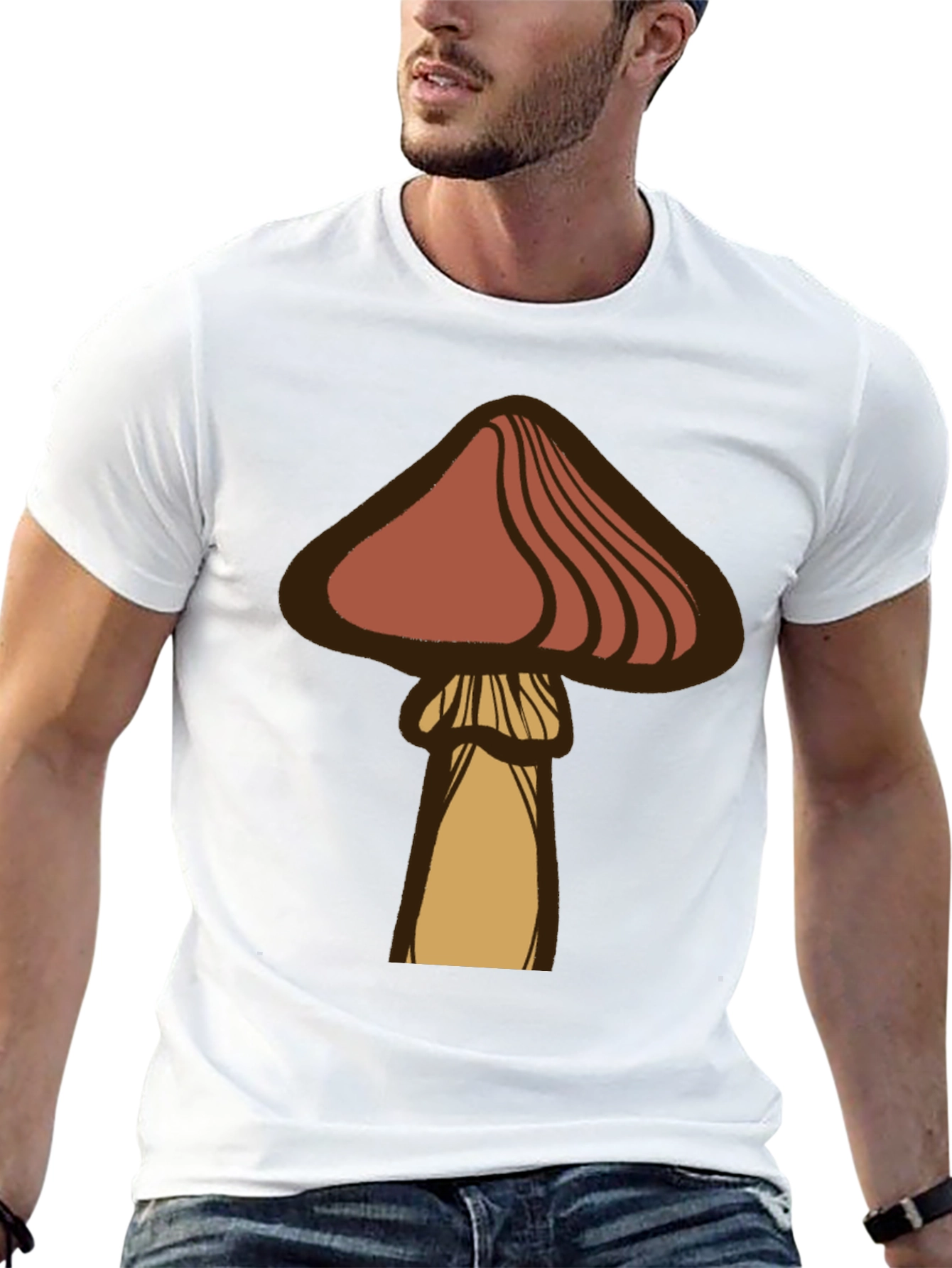 Black Mushroom Graphic Tee - Casual Black T-Shirt view 13