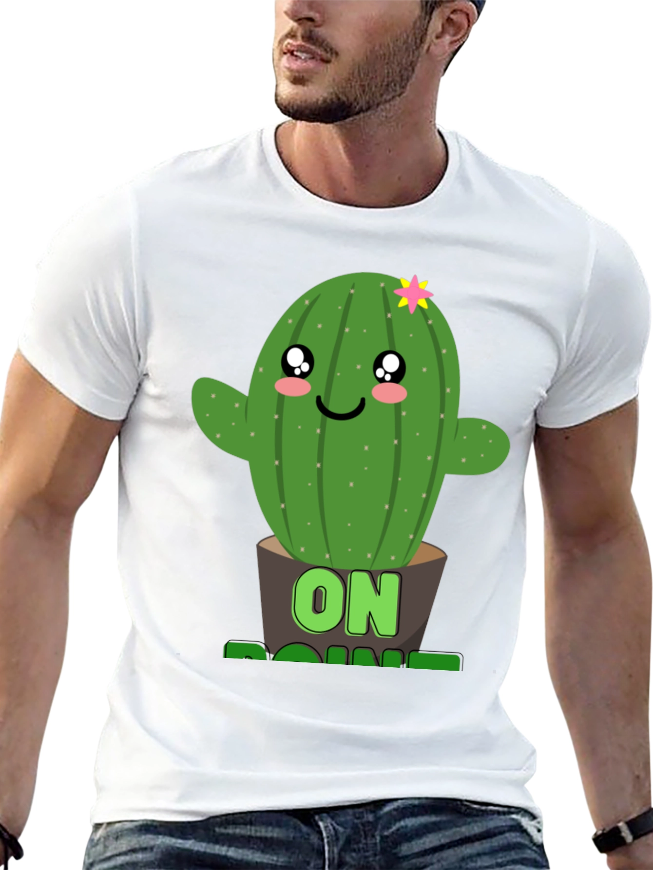 Black Cactus On Point Graphic T-Shirt - Fun Plant Lover Tee view 13