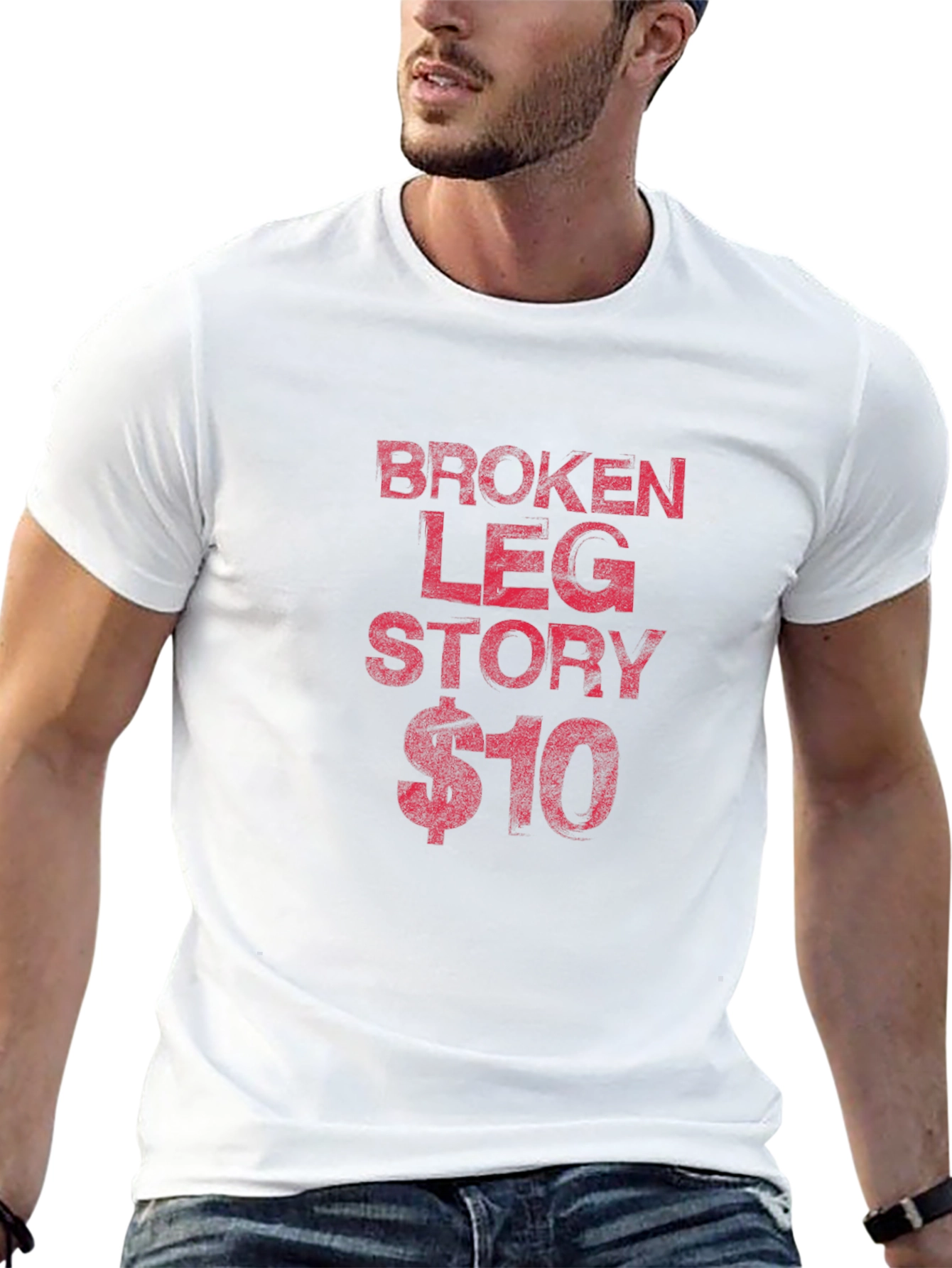 Black Broken Leg Story Graphic Tee - Funny Shirt view 13
