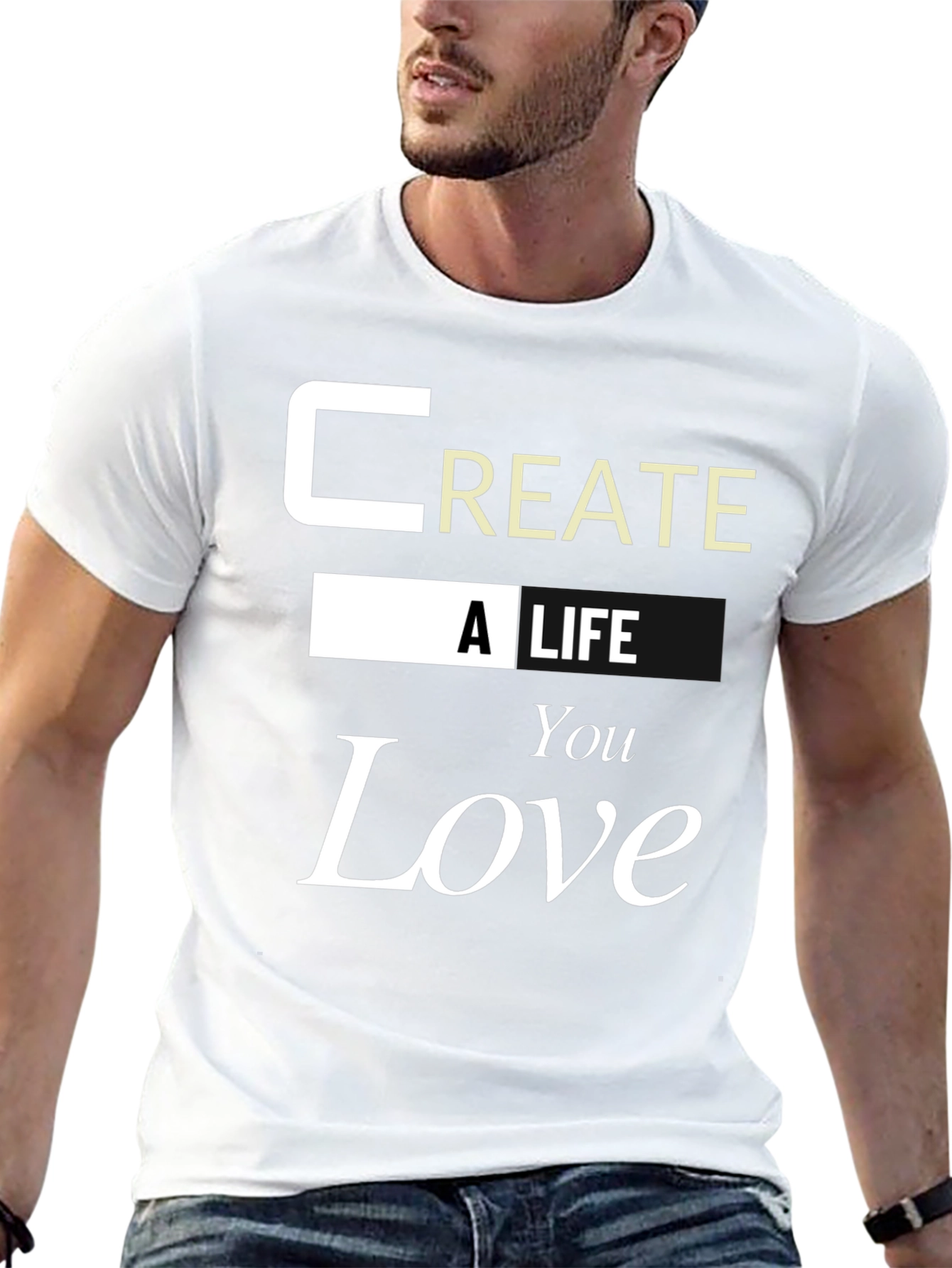Black Inspirational 'Create a Life You Love' Graphic Tee view 13