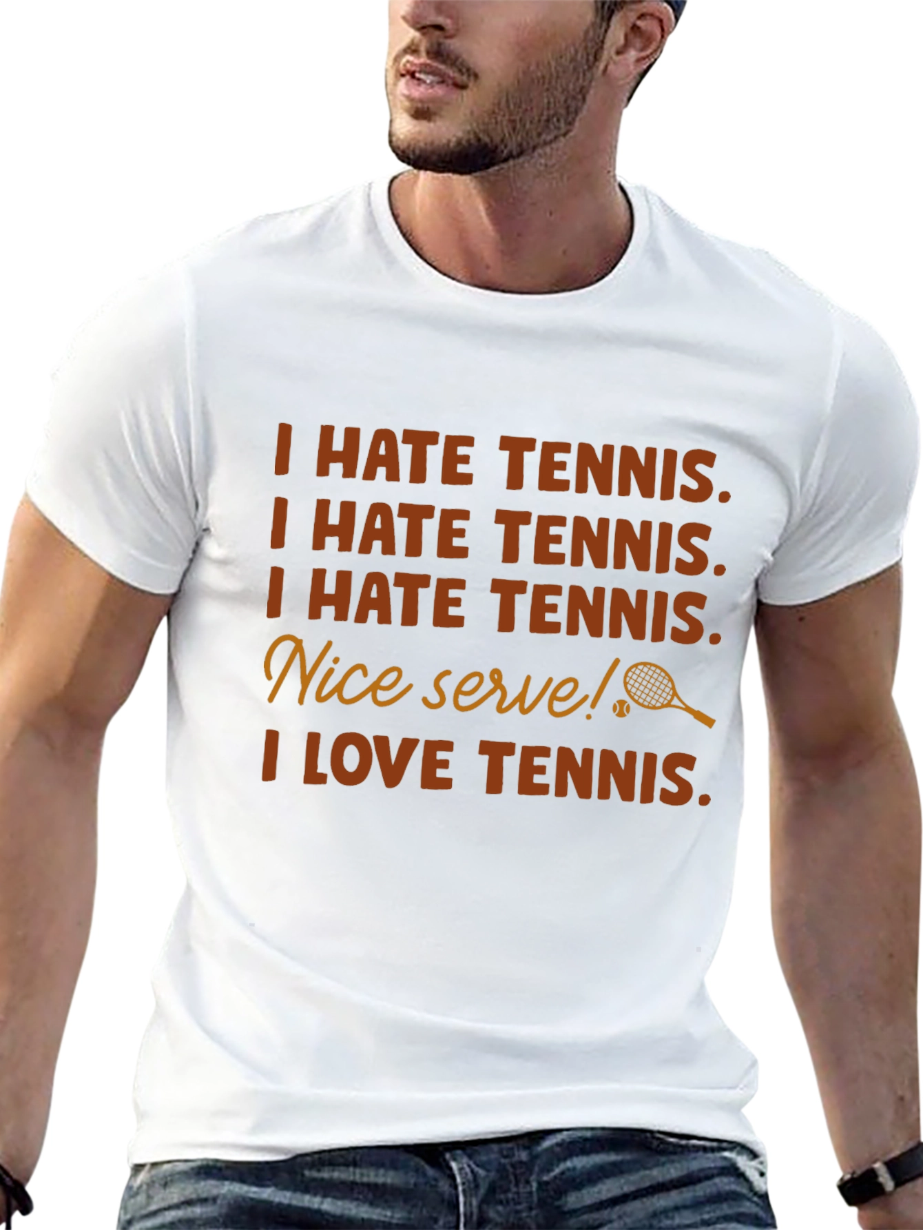 Black Funny Tennis T-Shirt - I Hate Tennis I Love Tennis view 13