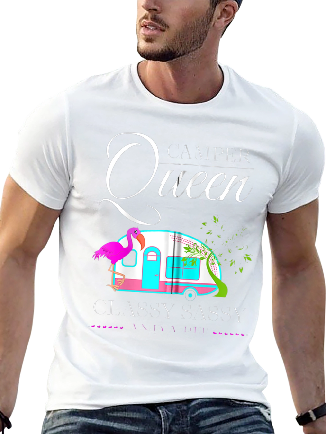 Black Camper Queen T-Shirt - Classy Sassy and a Bit Smart Assy! view 13