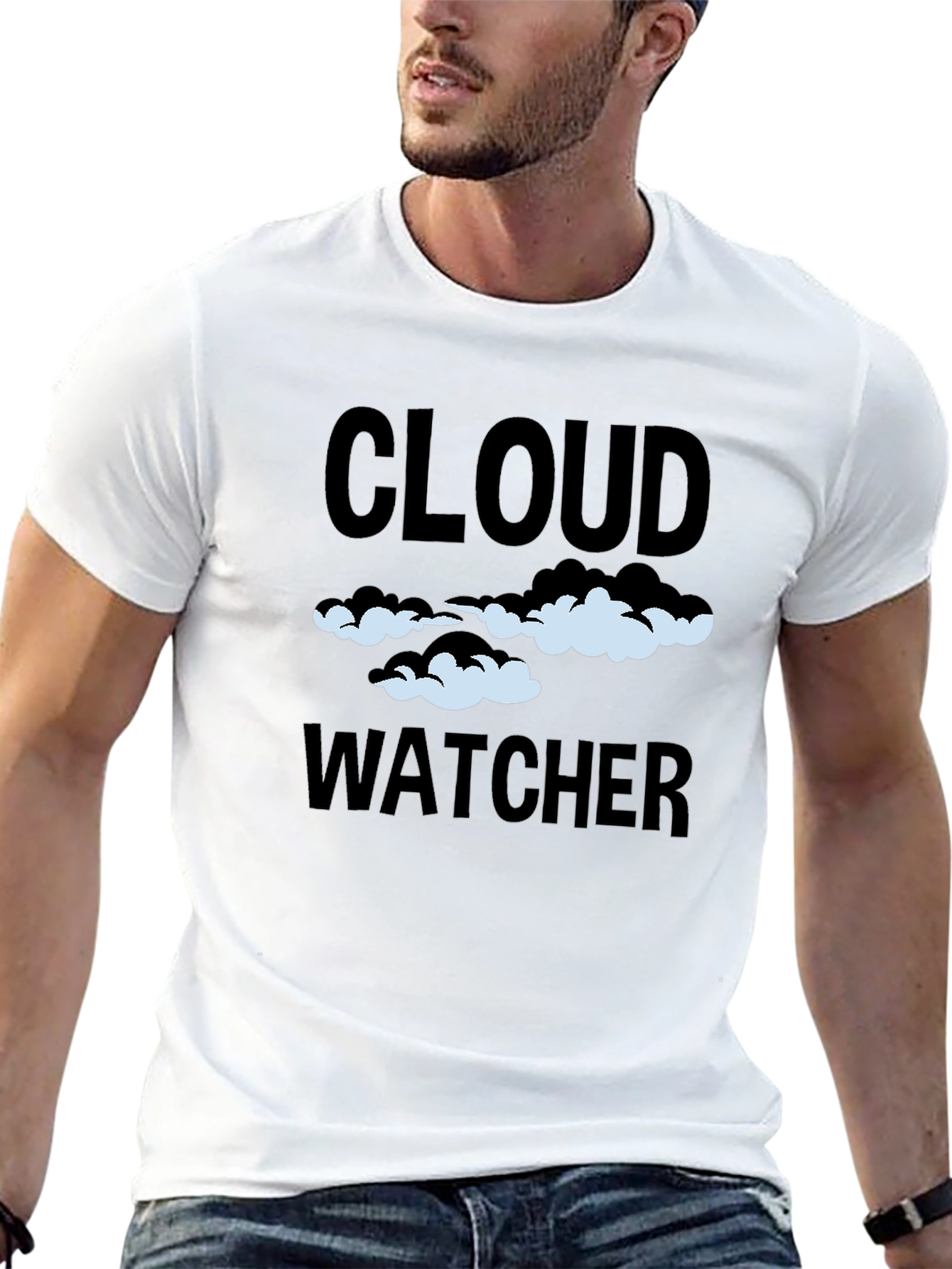 Black Cloud Watcher Graphic T-Shirt - Sky Gazing Tee view 13