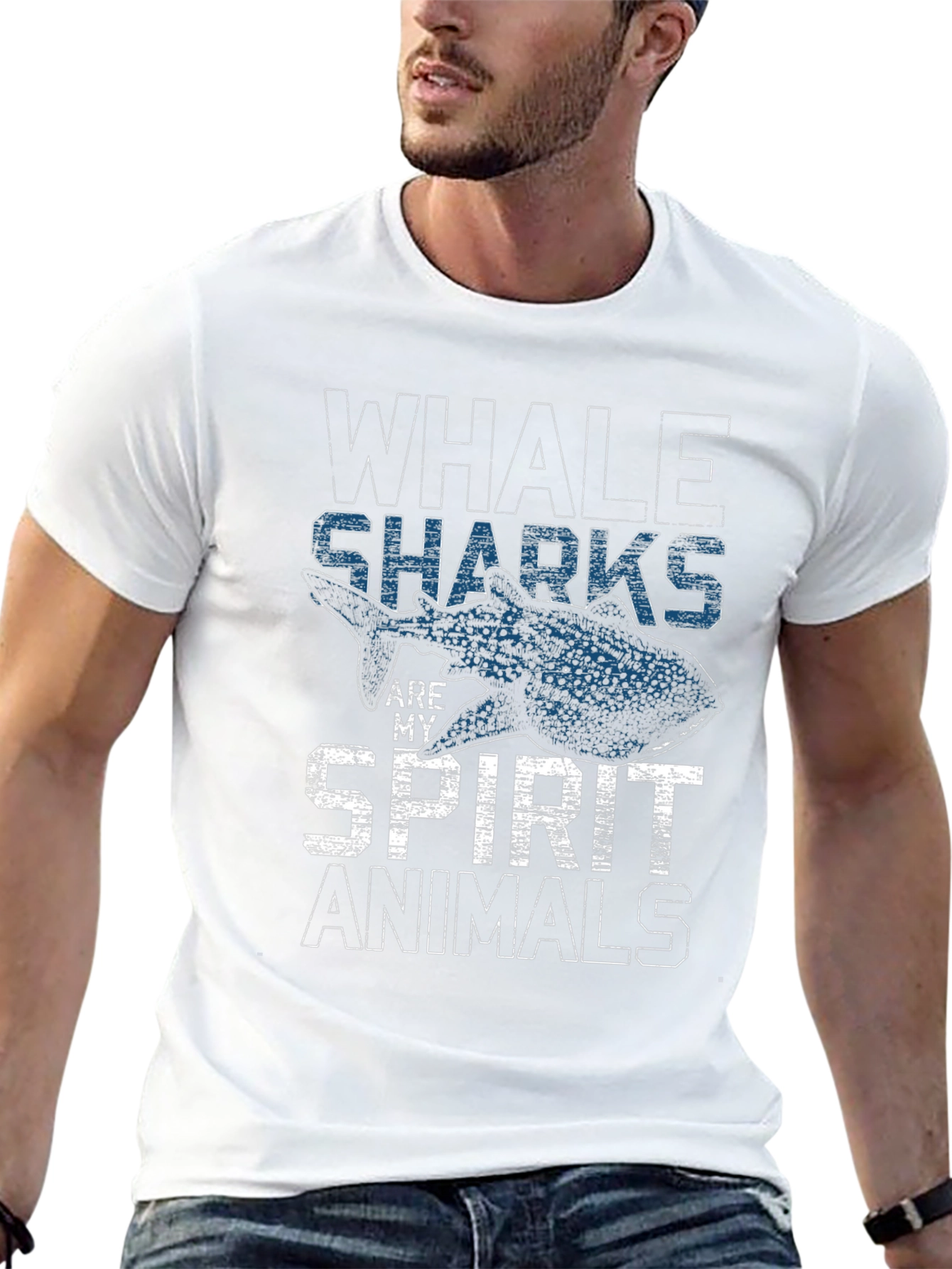 Black Whale Sharks Are My Spirit Animals Graphic T-Shirt view 13