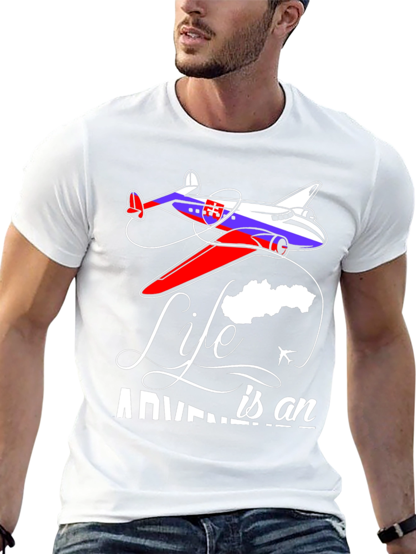 Black Life is an Adventure Plane Graphic T-Shirt view 13