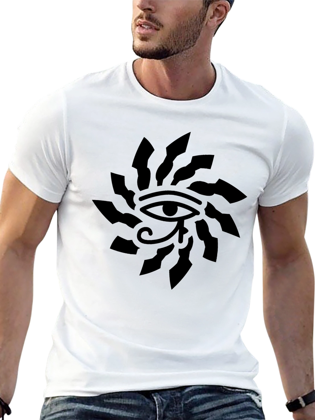 Black Eye of Ra Graphic T-Shirt - Black Cotton Blend view 13