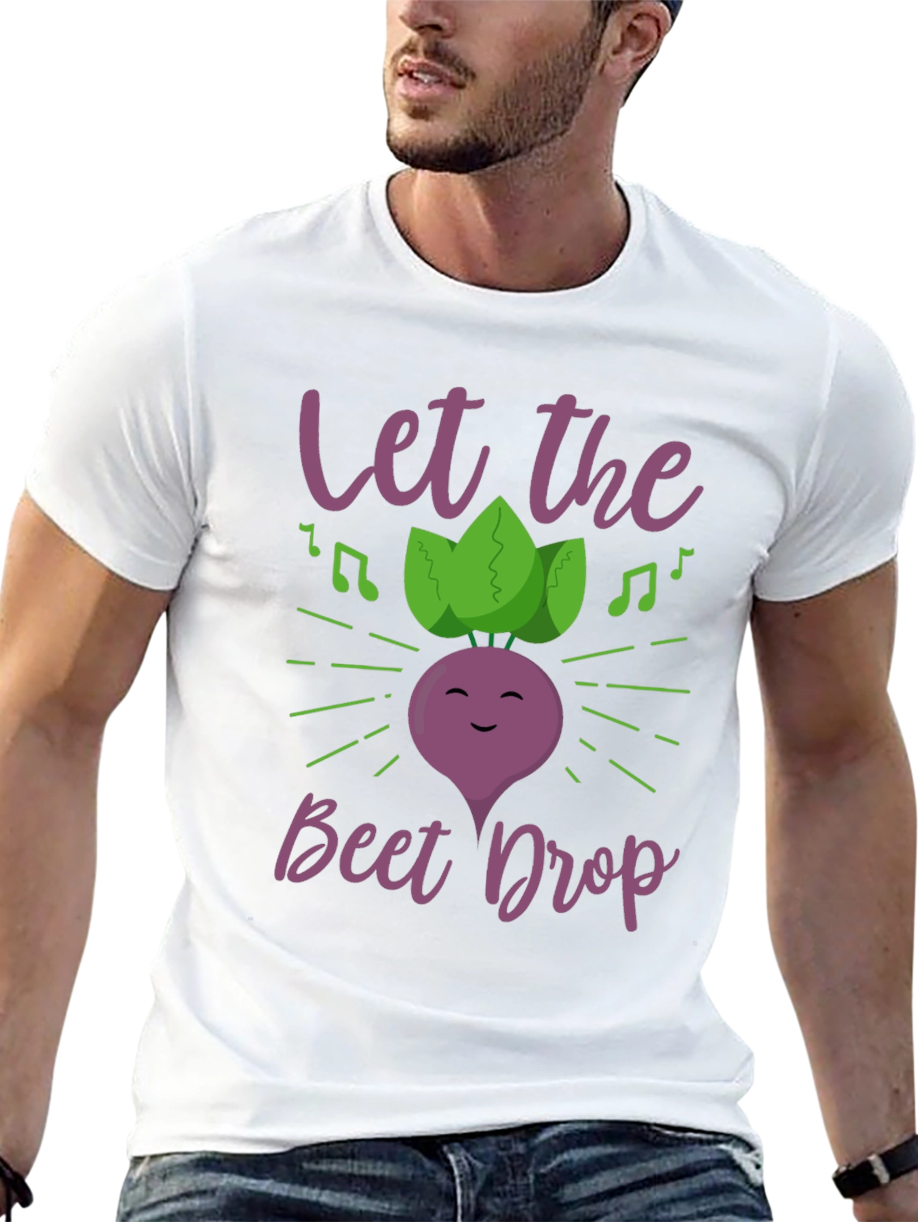 Black Let The Beet Drop Funny Music T-Shirt view 13