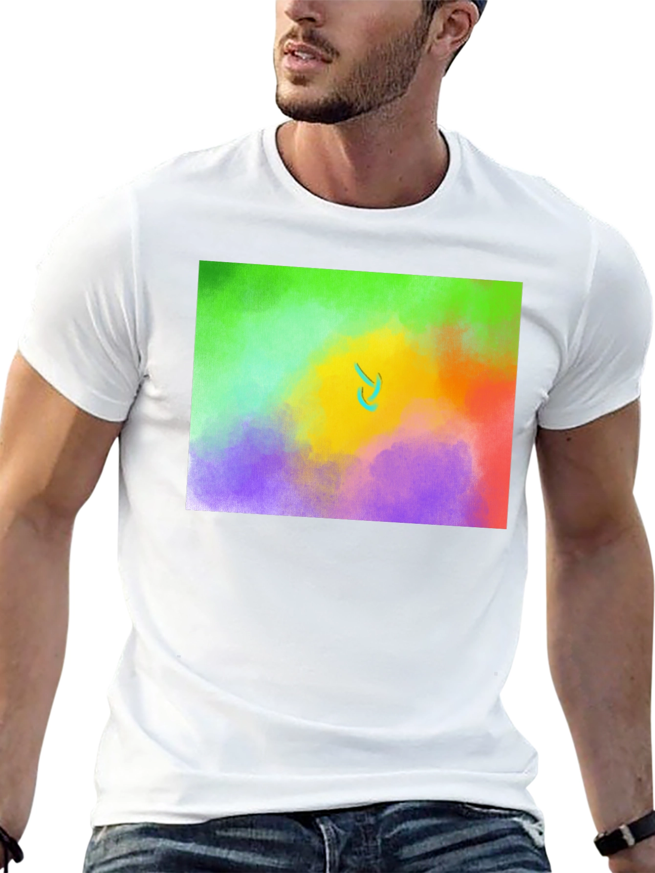 Black Abstract Expression T-Shirt: Colorful Art Tee view 13