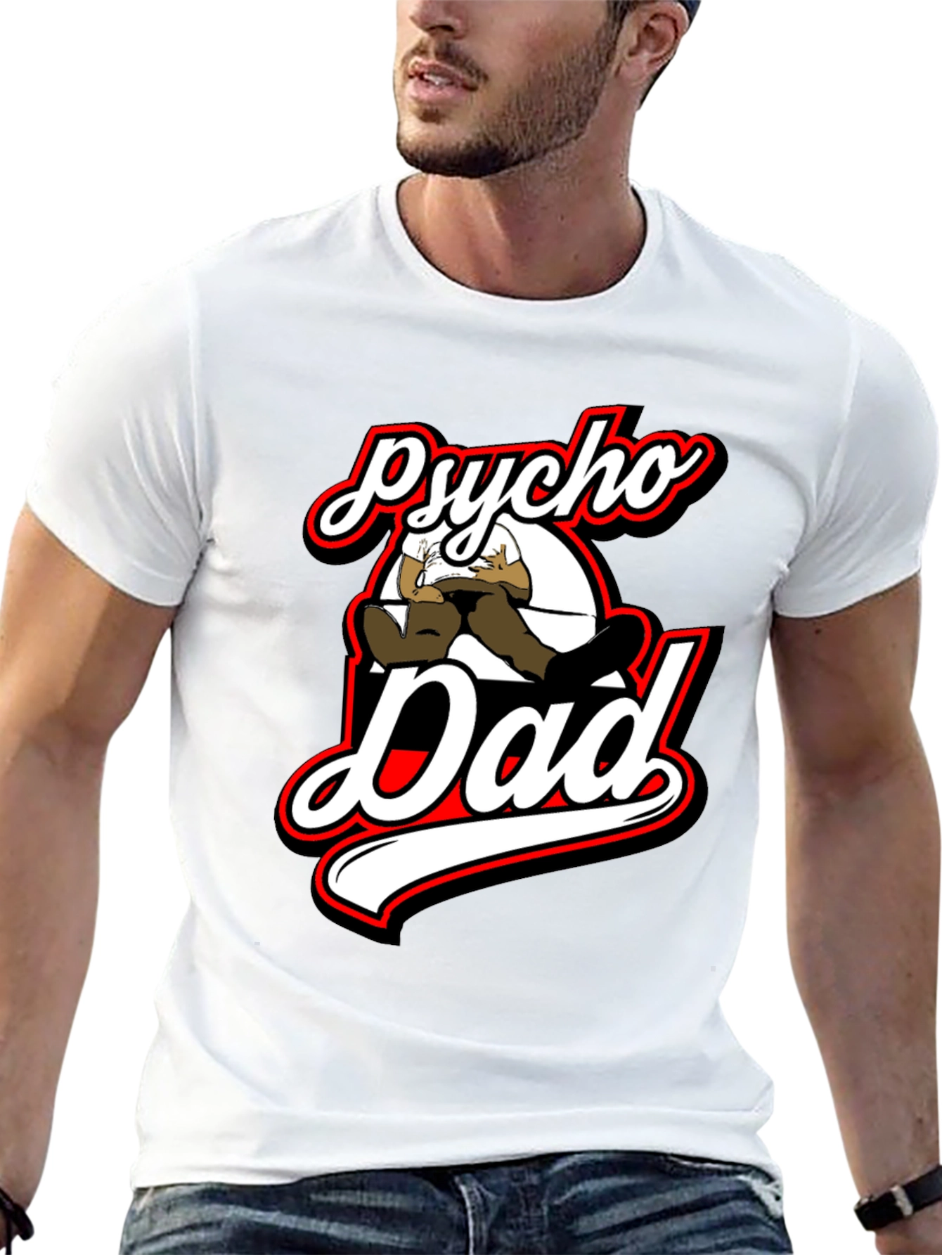 Black Psycho Dad Graphic T-Shirt view 13
