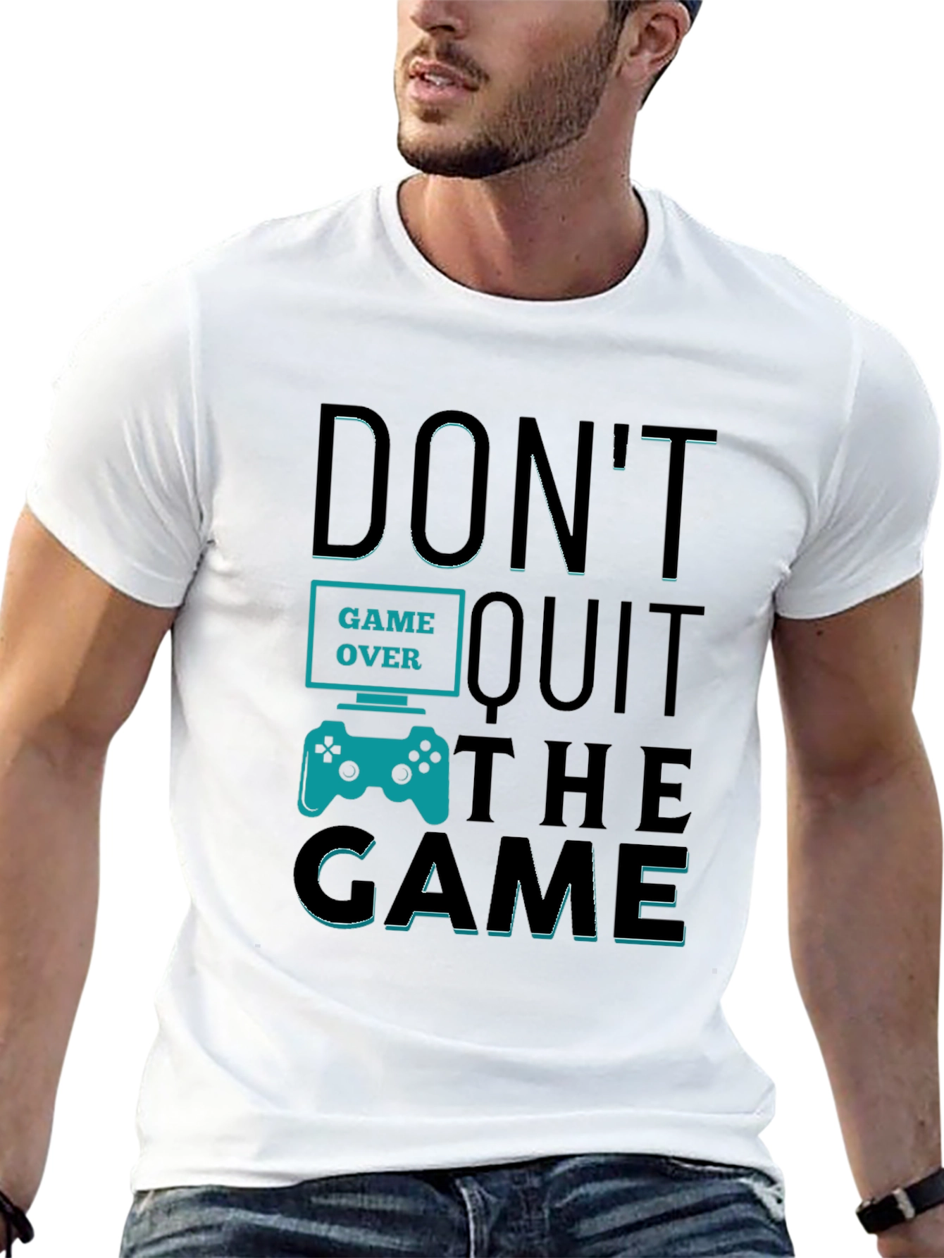 Black Don't Quit The Game T-Shirt - Gamer Motivation Tee view 13