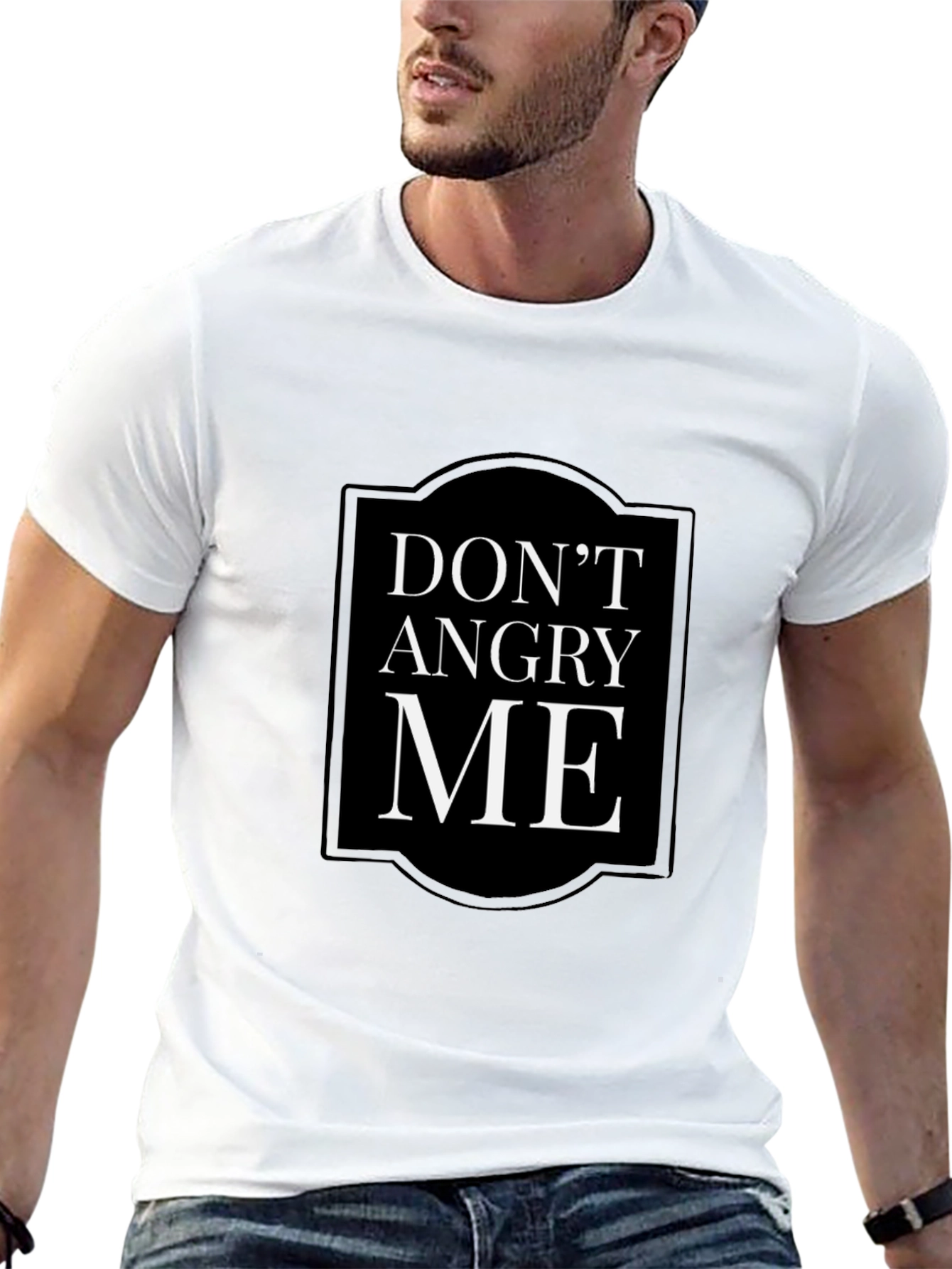 Black Don't Angry Me Slogan T-Shirt view 13