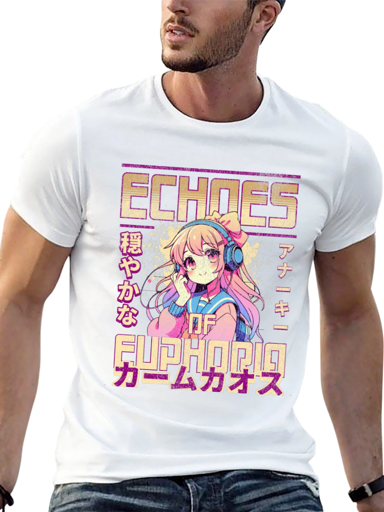 Black Echoes of Euphoria Anime Graphic T-Shirt view 13