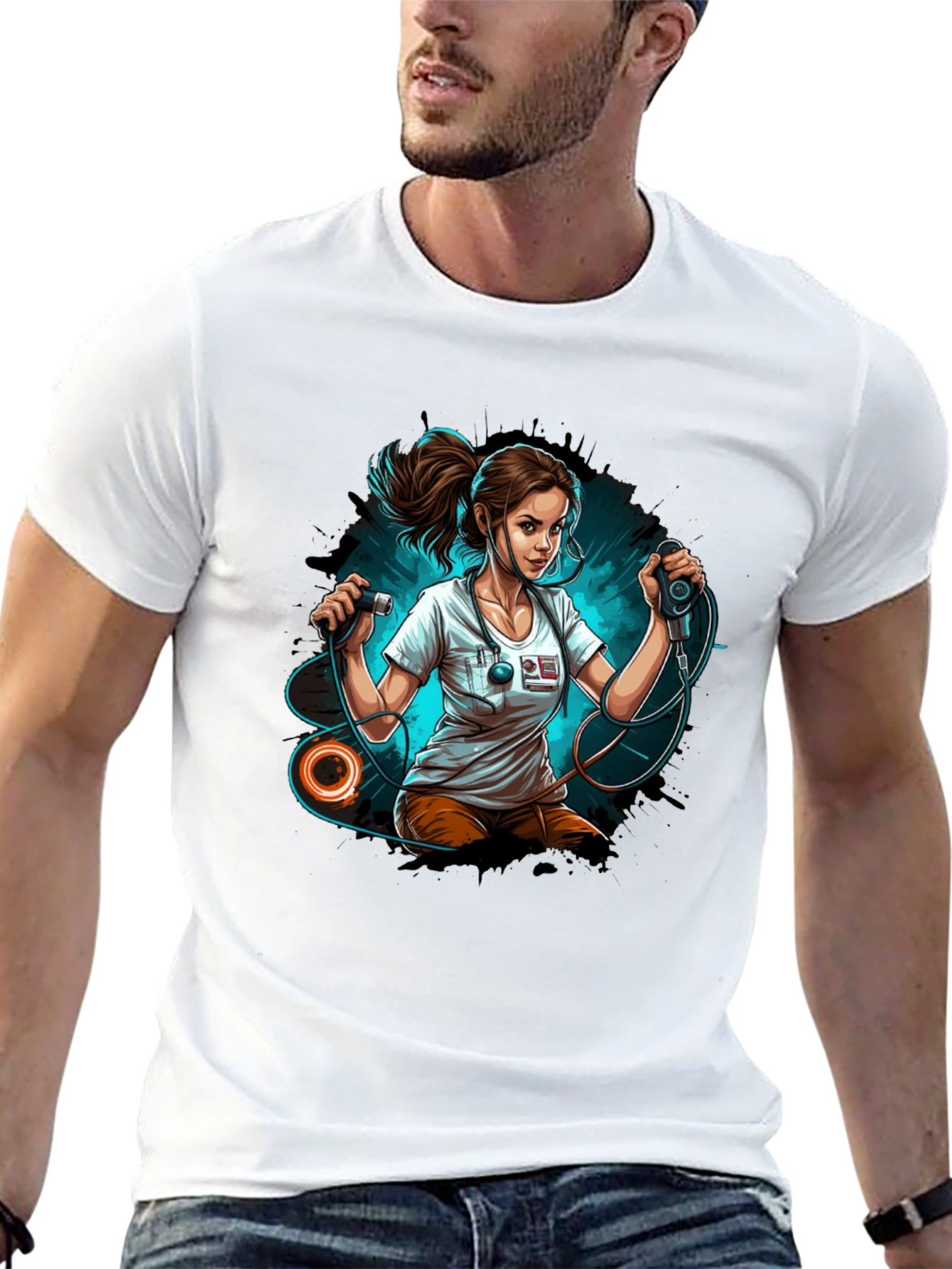 Black Nurse T-Shirt - Fitness Professional Graphic Tee view 13