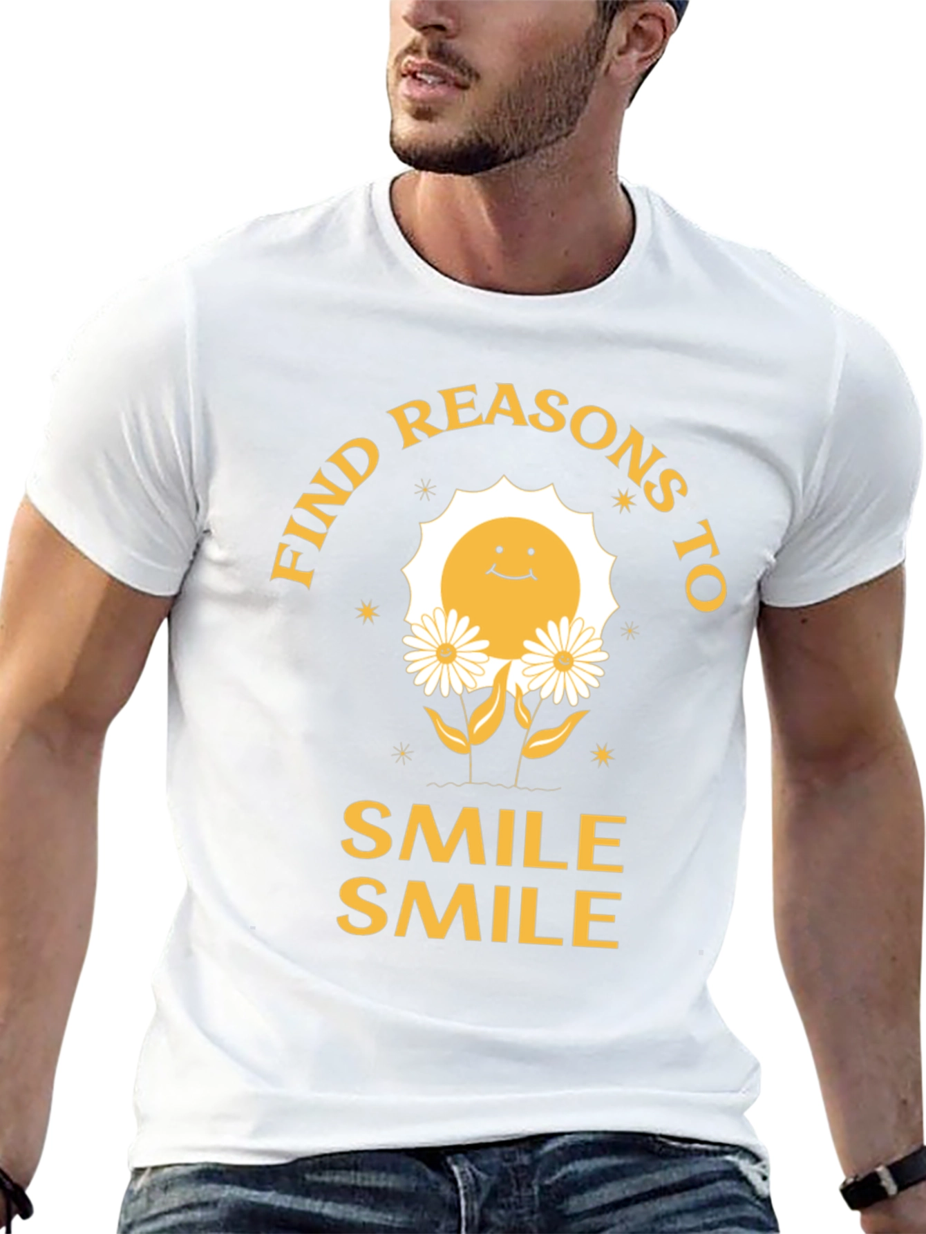 Black Smile Graphic Tee - Find Reasons To Smile T-Shirt view 13