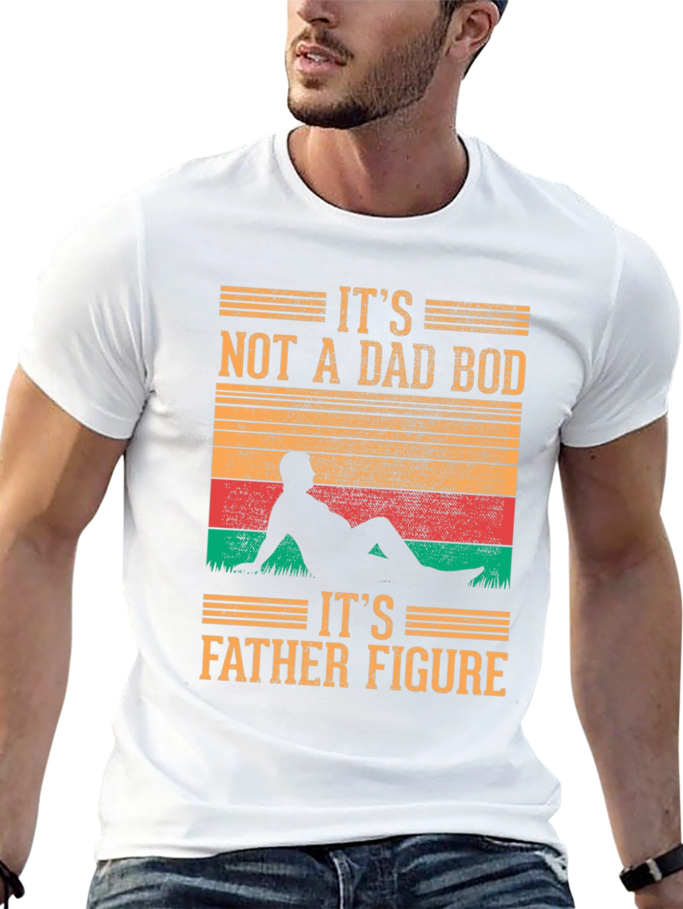 Black It's Not A Dad Bod T-Shirt - Father Figure view 13