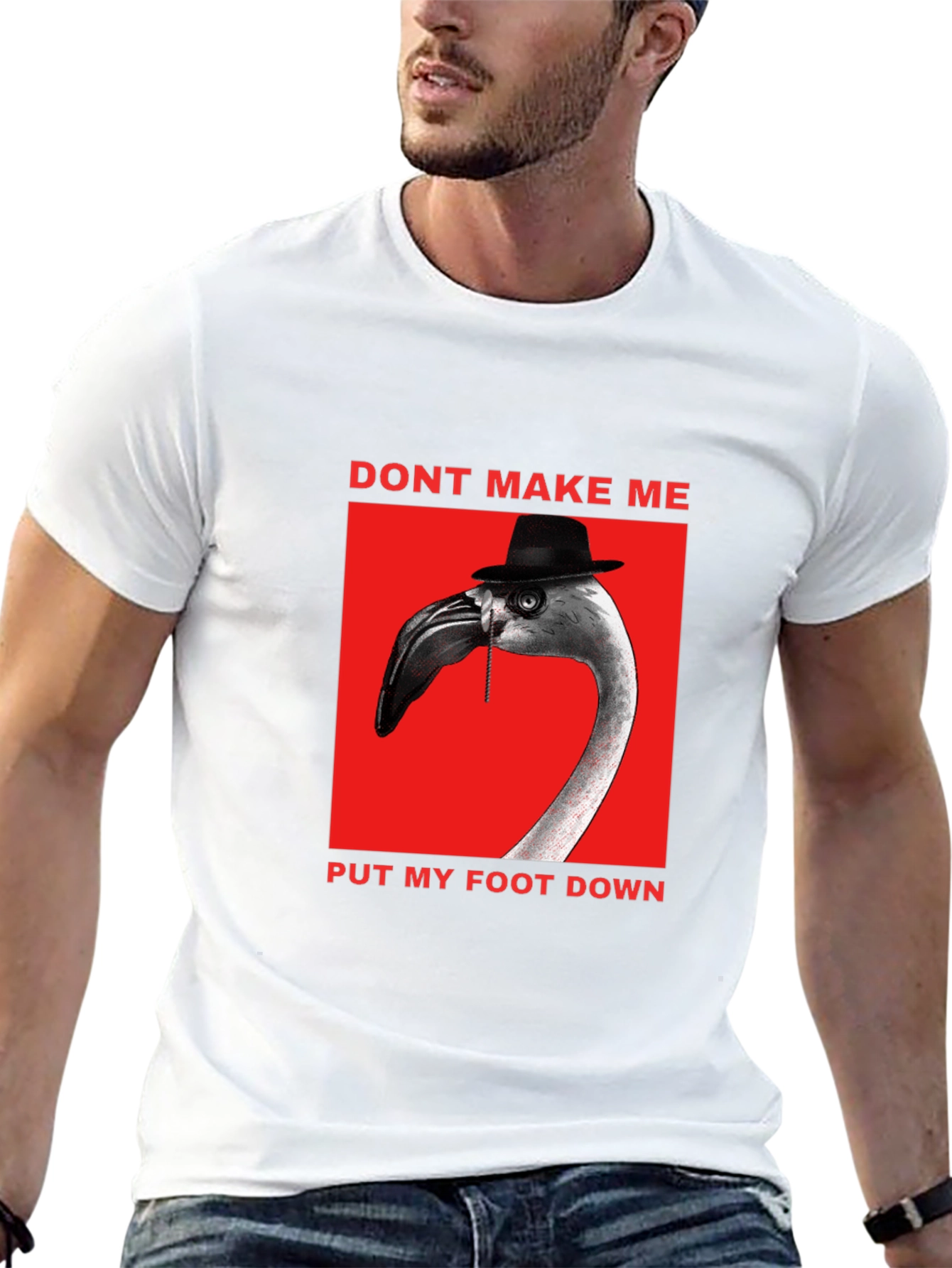 Black Funny Flamingo Don't Make Me T-Shirt view 13
