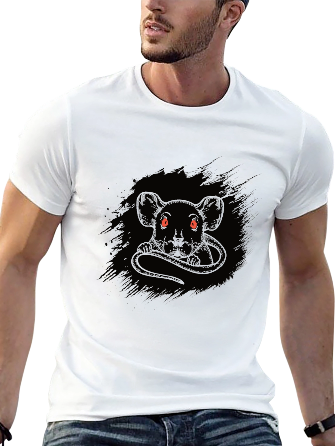 Black Rat Graphic Black T-Shirt view 13