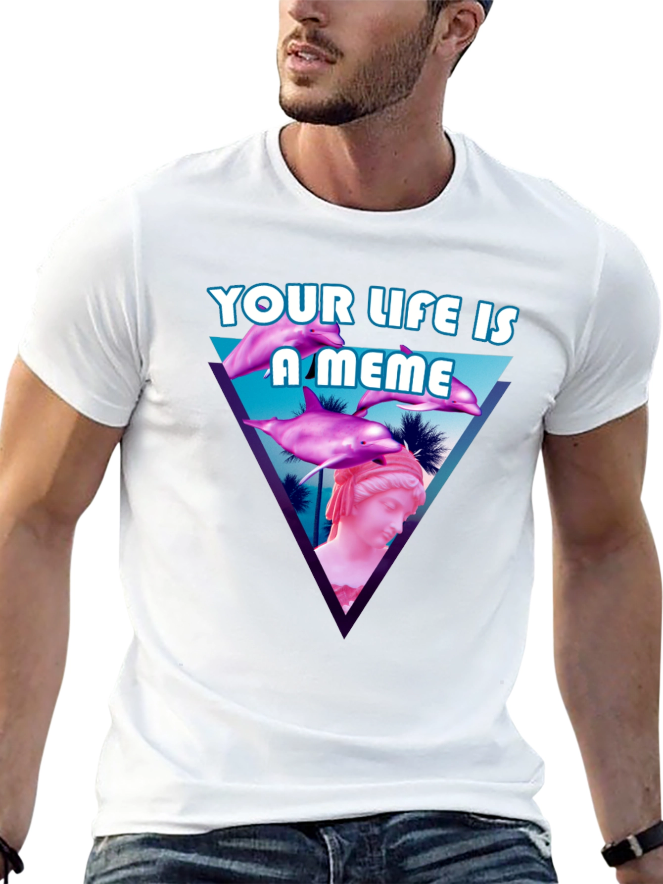 Black Meme Life T-Shirt - Vaporwave Style view 13