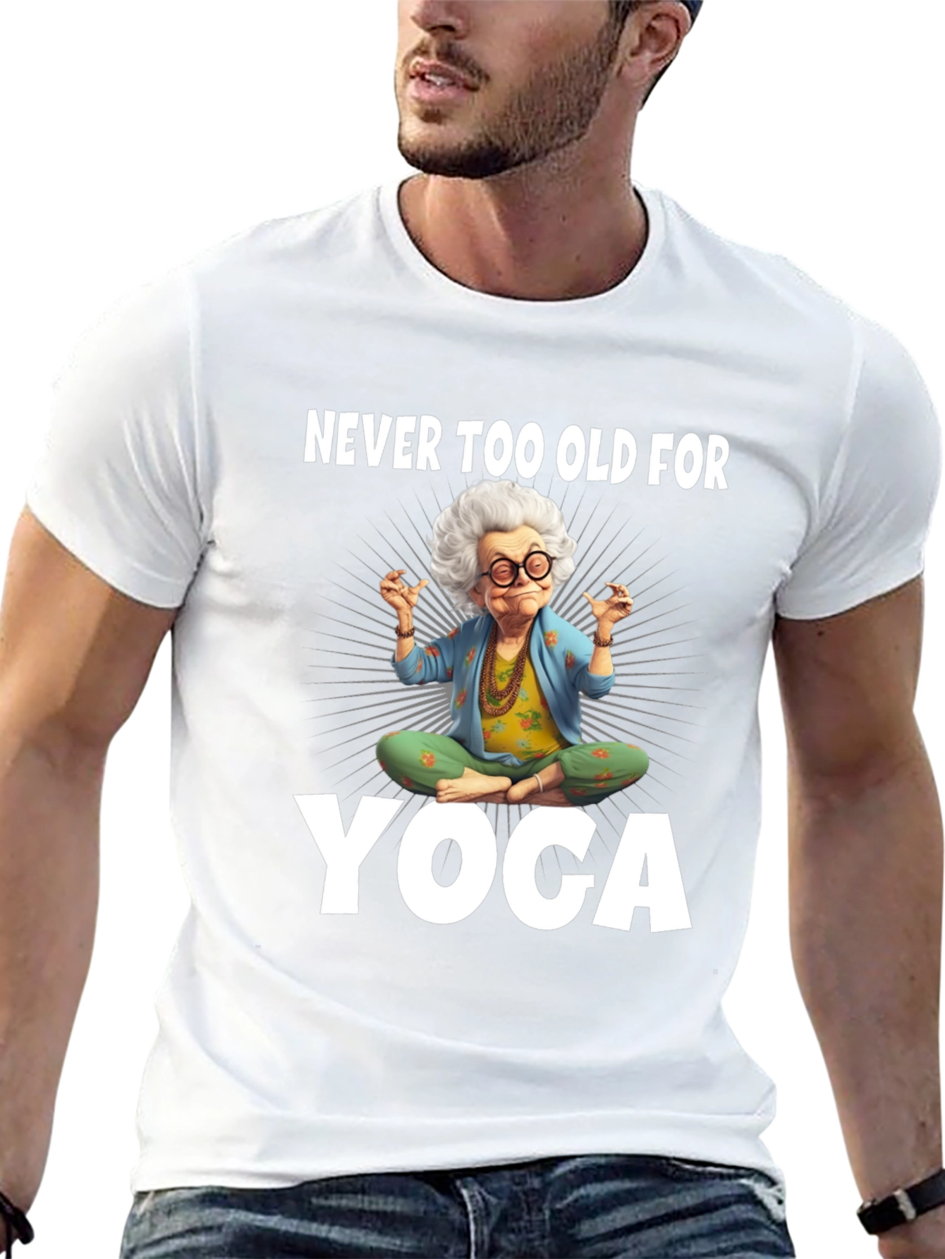 Black Funny Yoga Grandma T-Shirt view 13