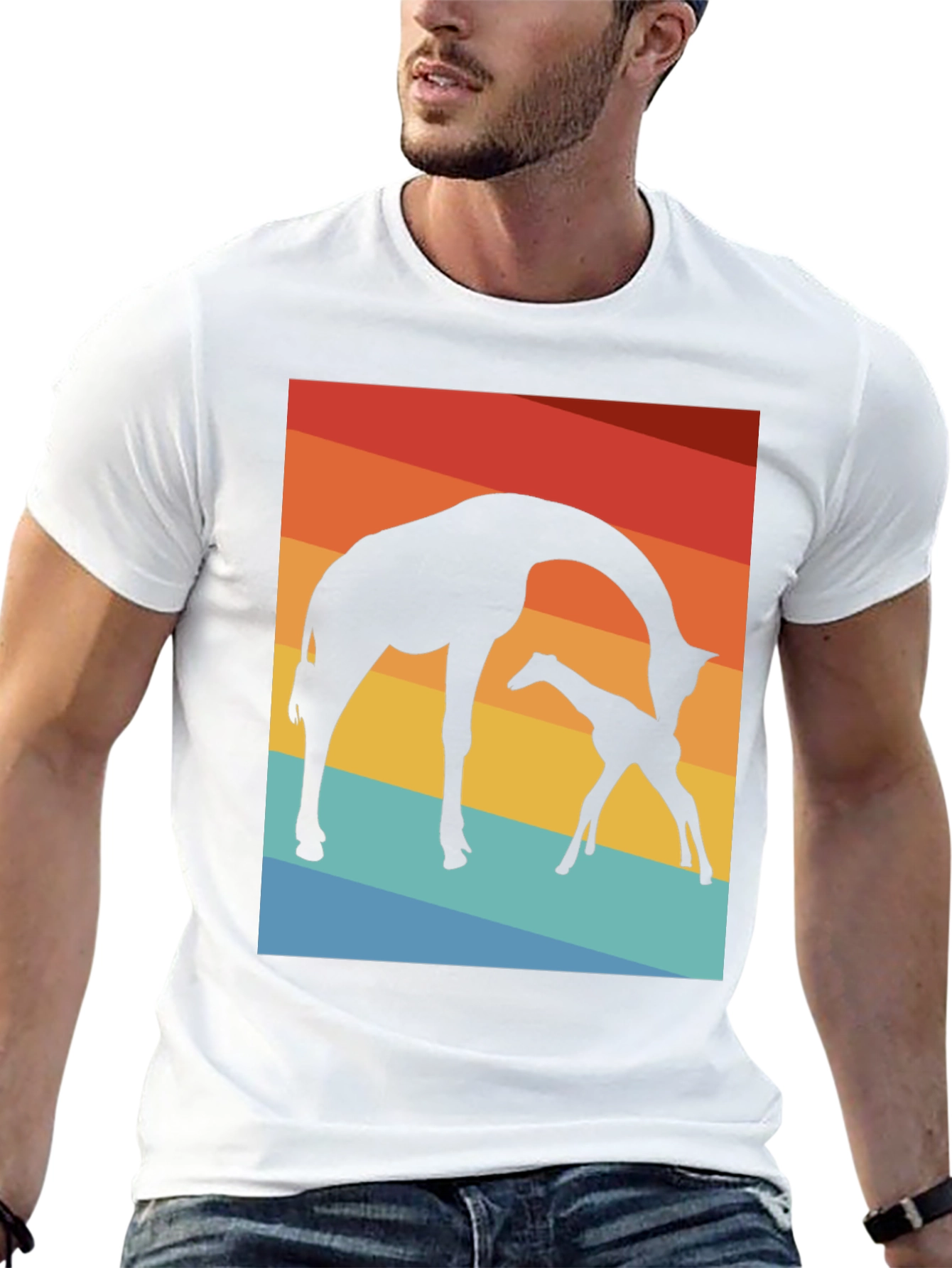 Black Giraffe Silhouette T-Shirt - Sunset Graphic Tee view 13