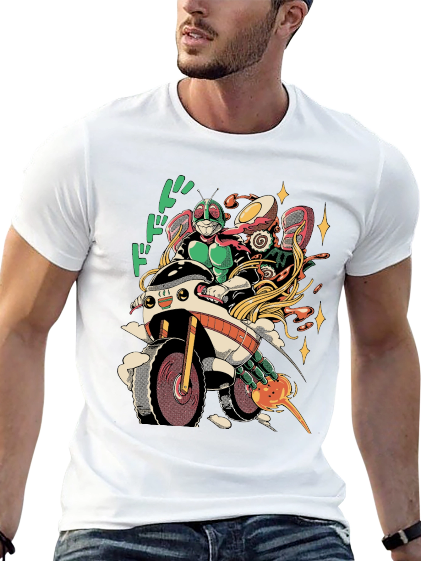 Black Kamen Rider Ramen Run T-Shirt view 13