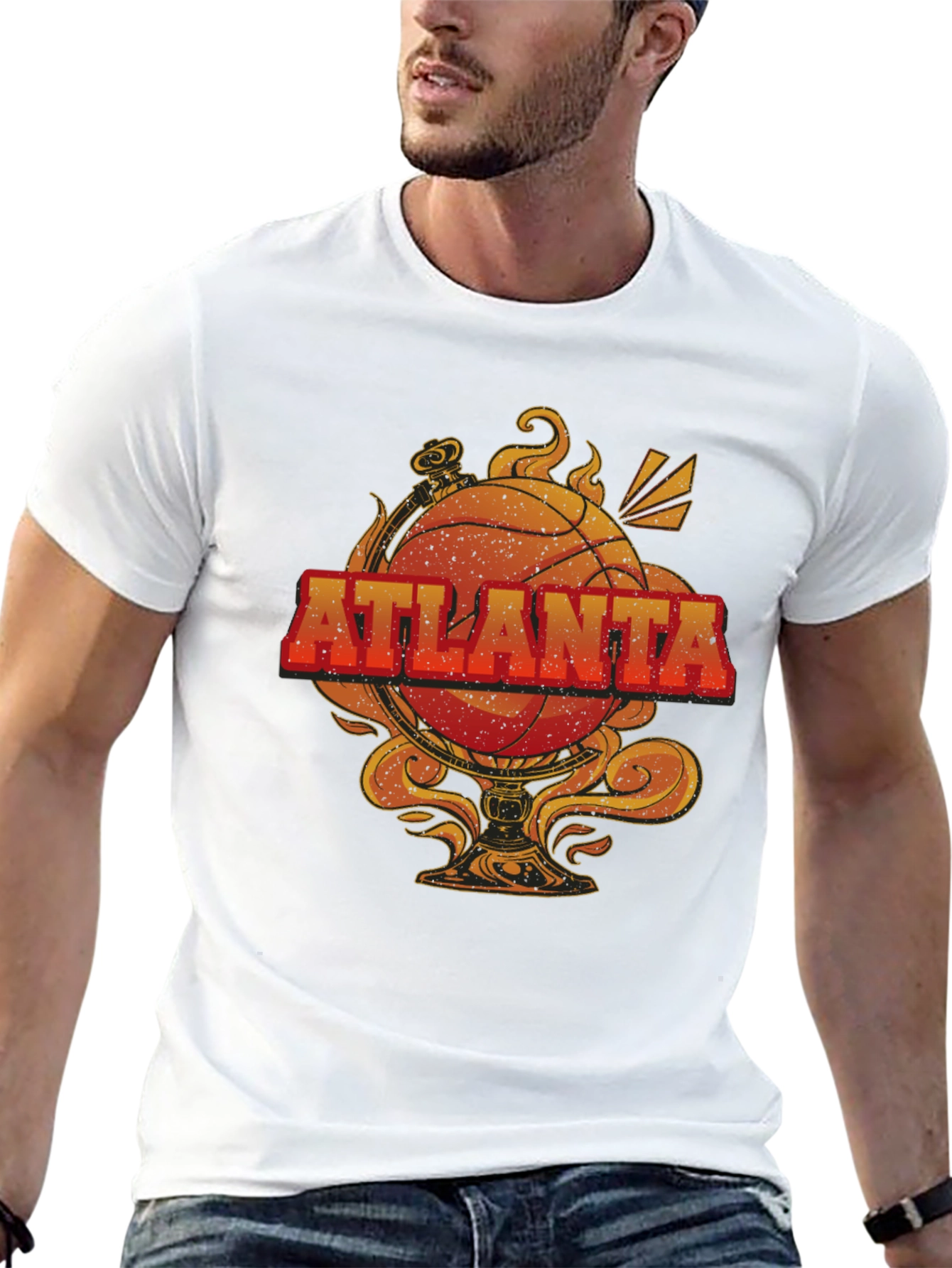 Black Atlanta Basketball Graphic Tee - Retro Style view 13