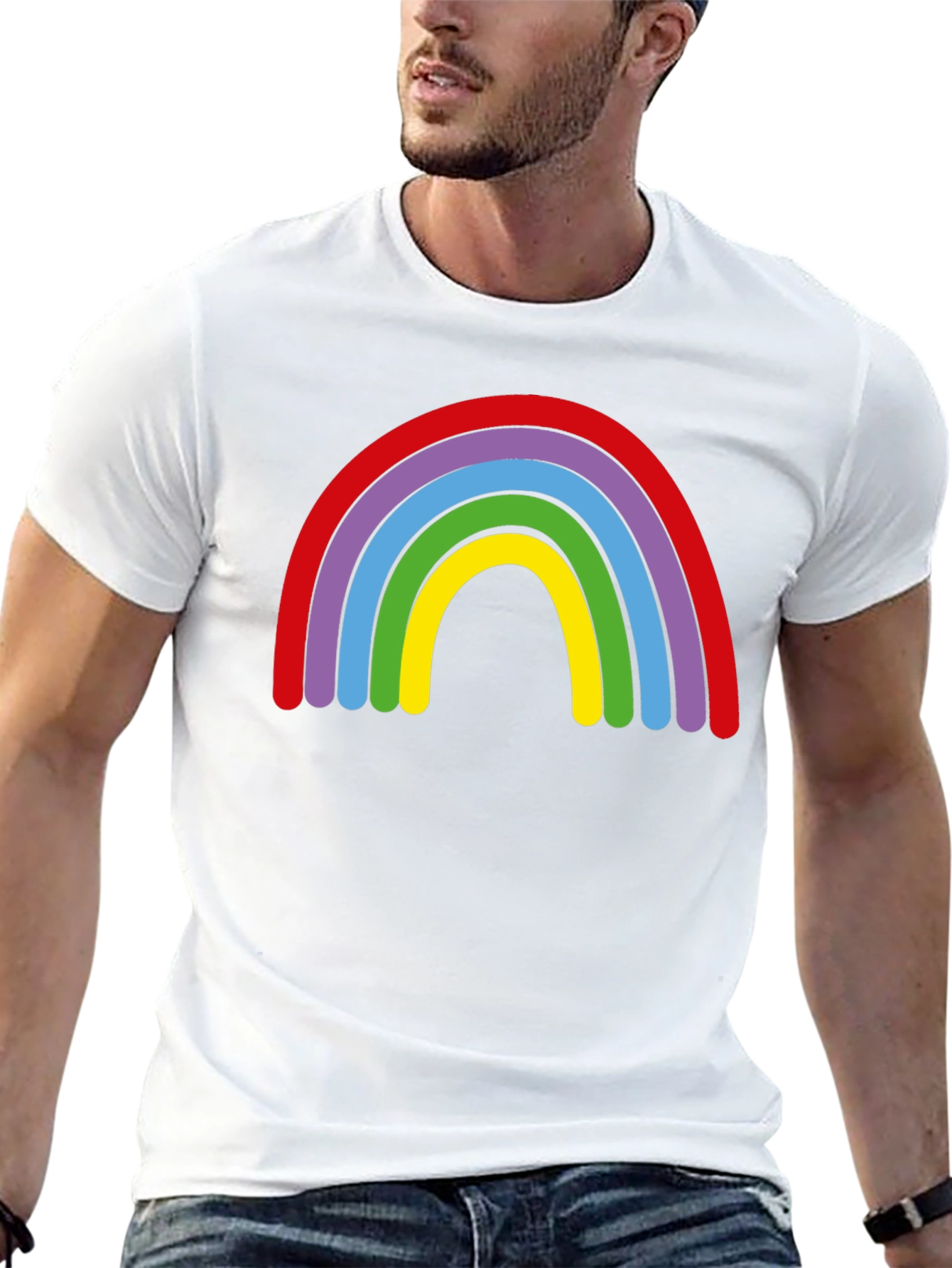Black Rainbow Graphic Black T-Shirt view 13