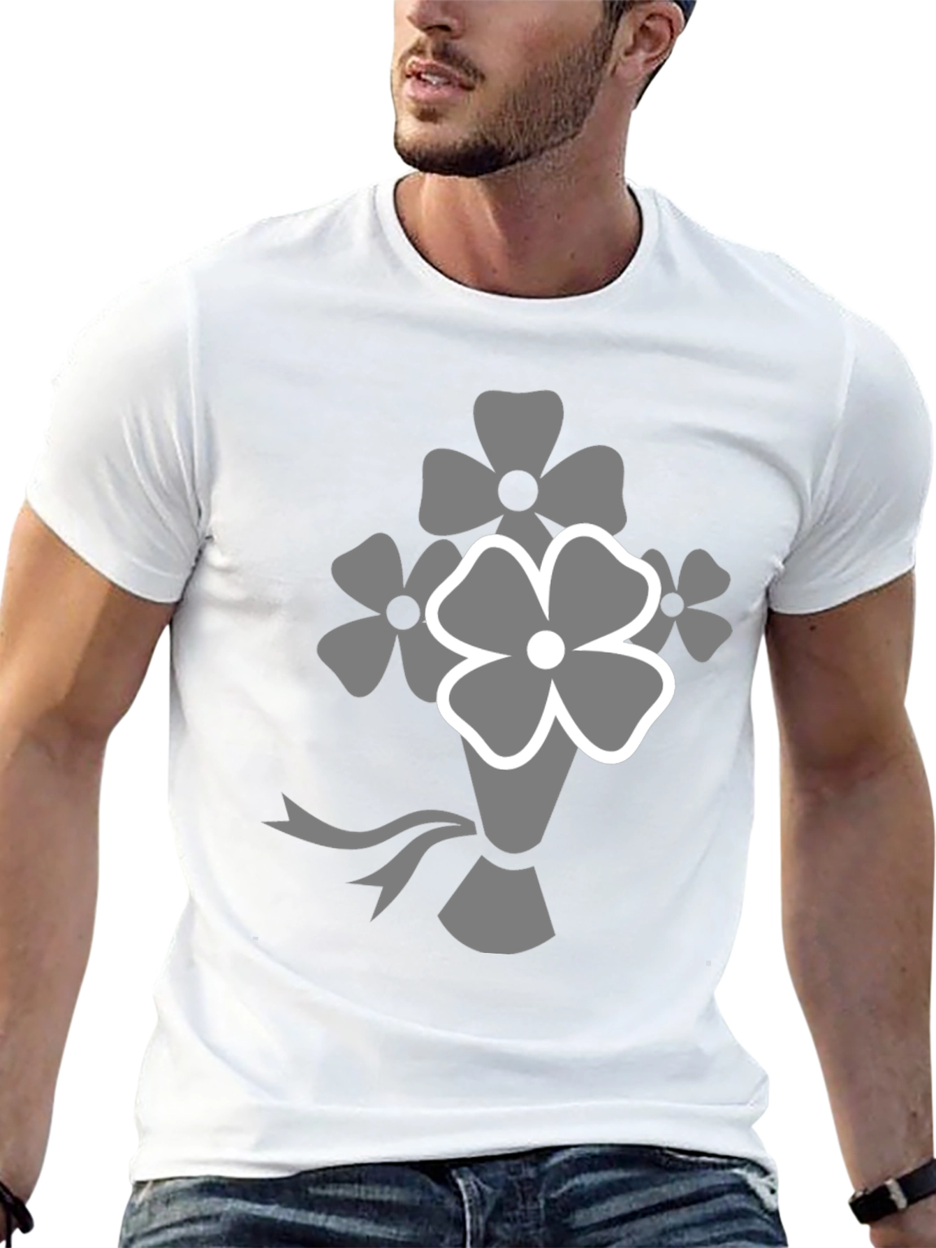 Black Floral Bouquet Graphic T-Shirt view 13