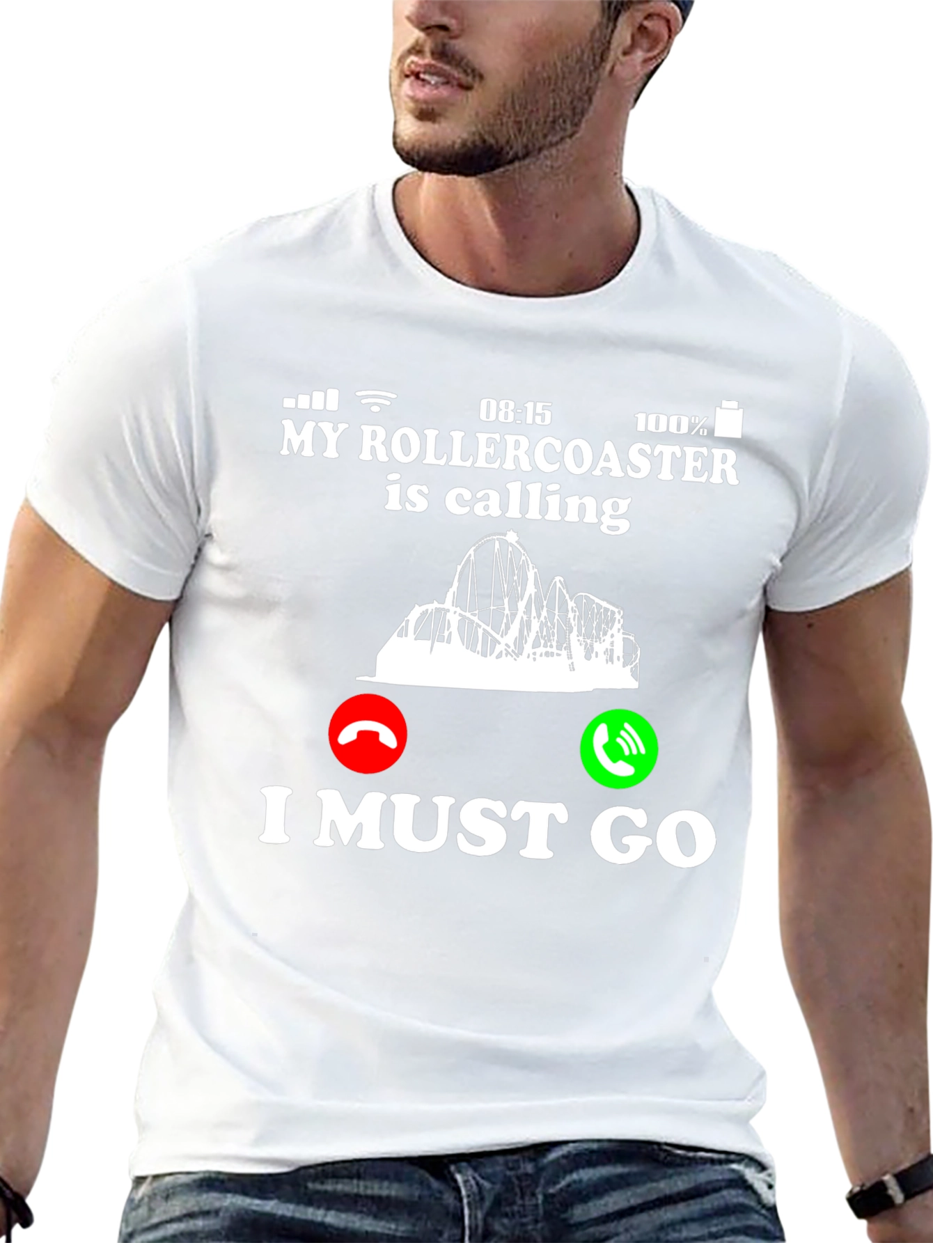 Black Rollercoaster Calling Graphic T-Shirt view 13