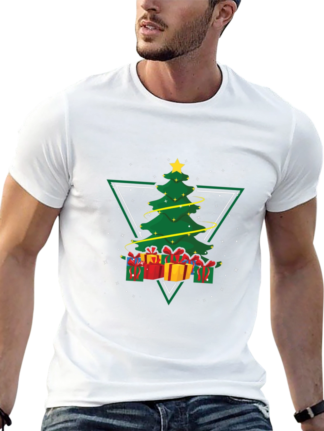Black Christmas Tree Triangle Graphic Tee view 13